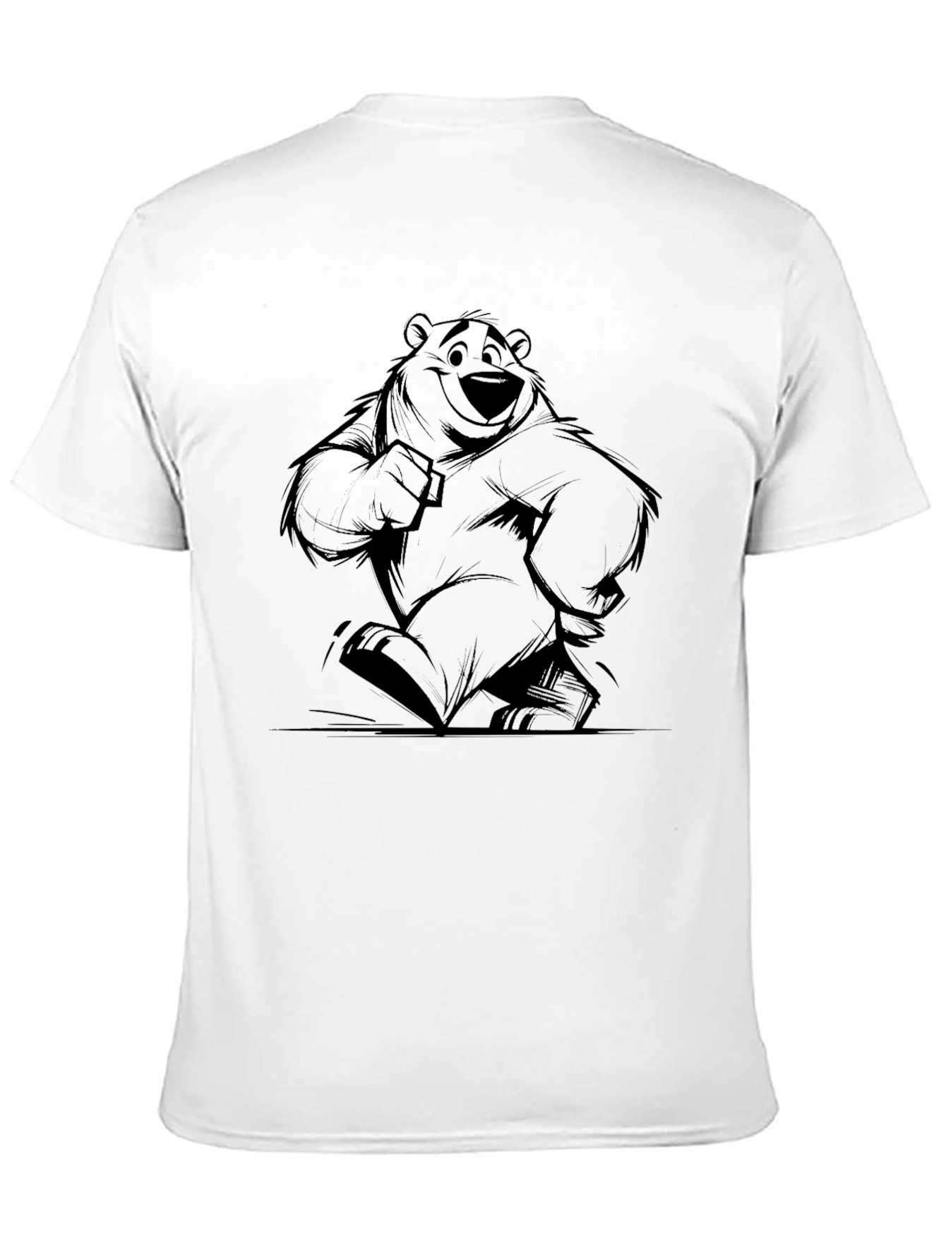 Cartoon Bear Graphic Print T-Shirt