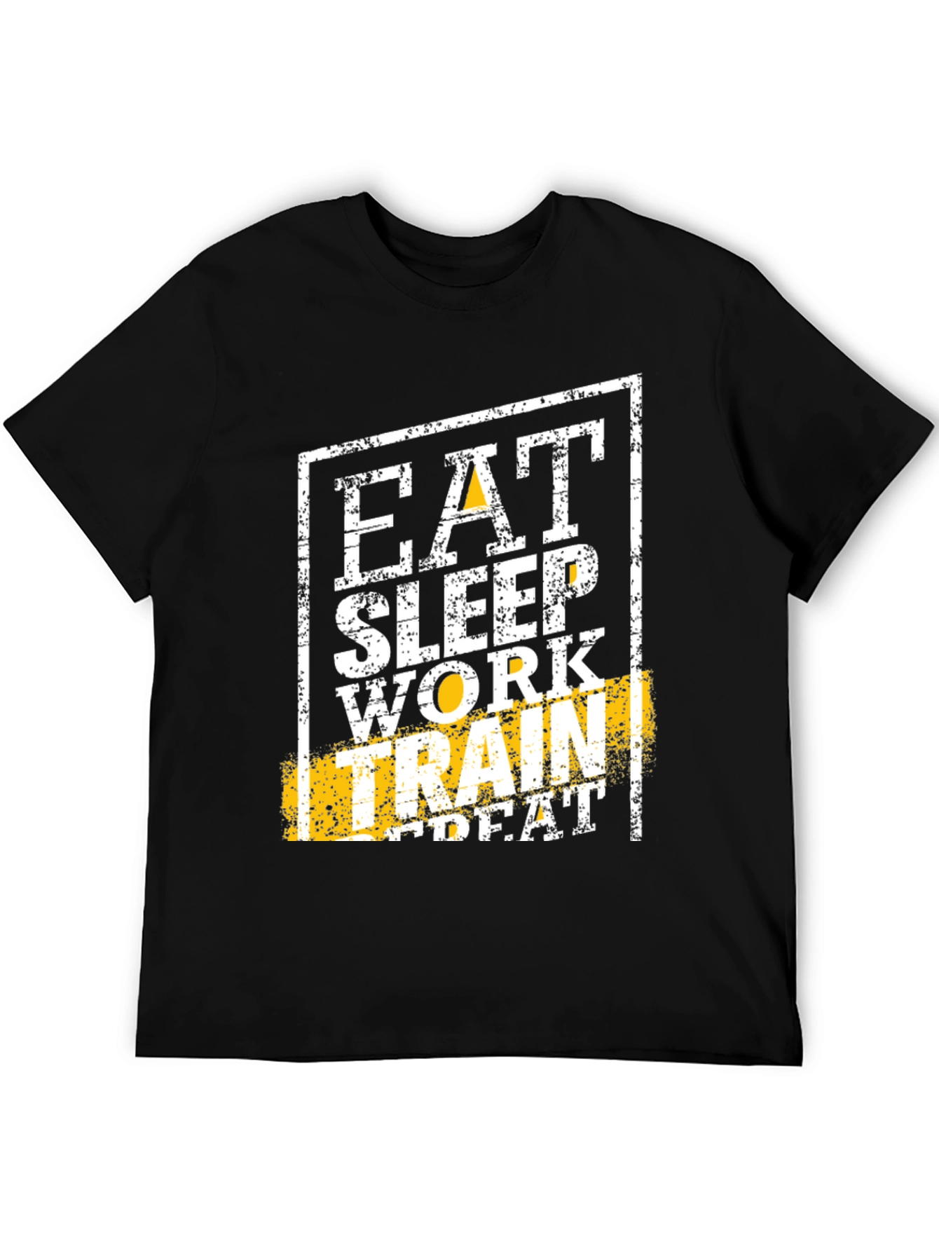 Eat Sleep Work Train Repeat Black Graphic Tee