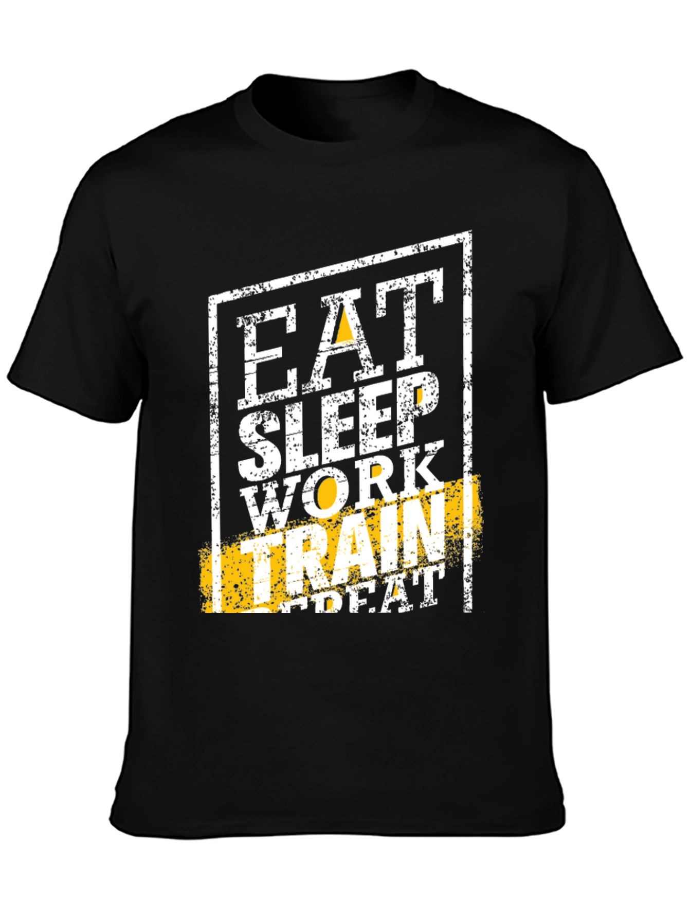 Eat Sleep Work Train Repeat Black Graphic Tee