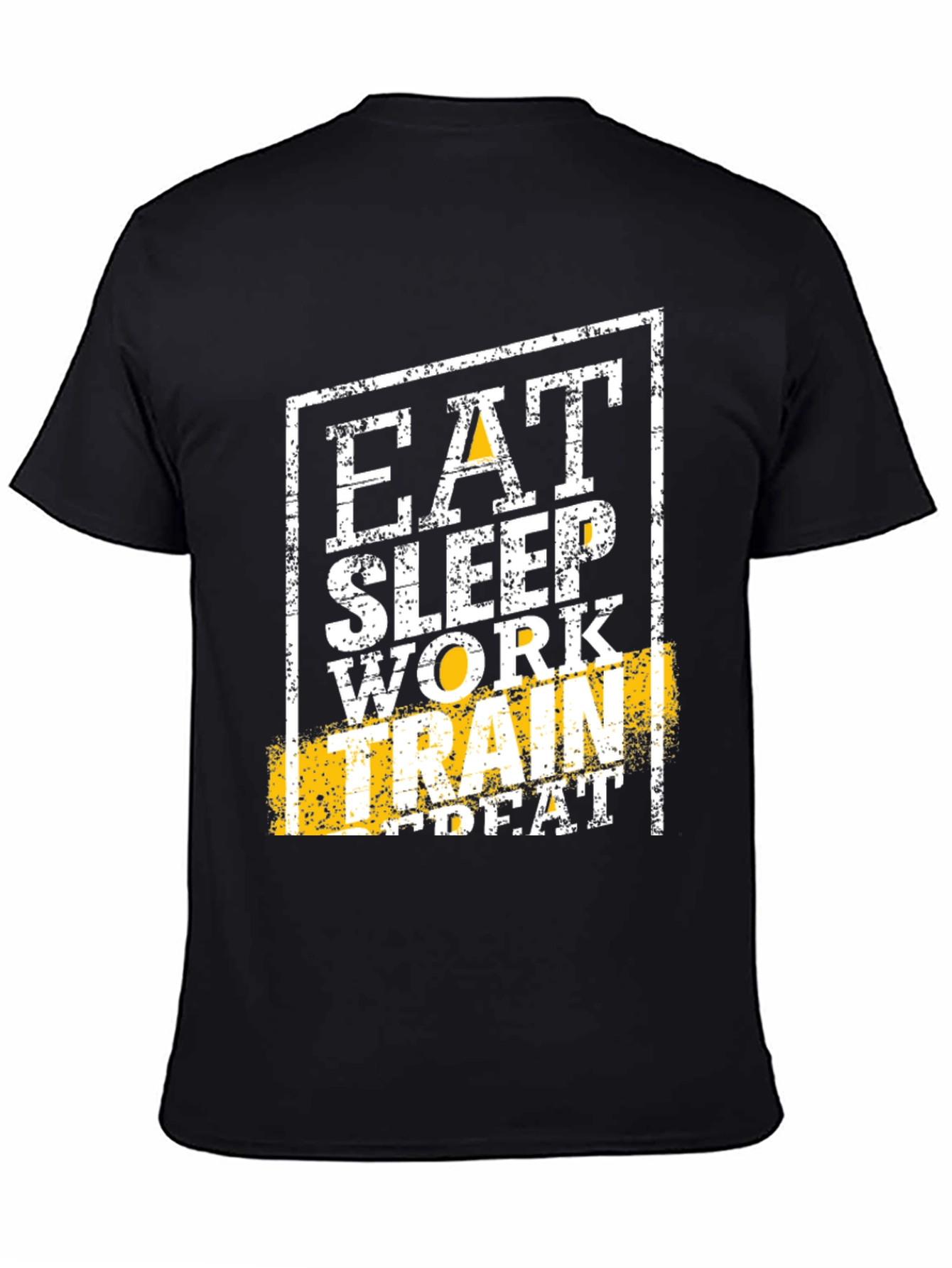 Eat Sleep Work Train Repeat Black Graphic Tee