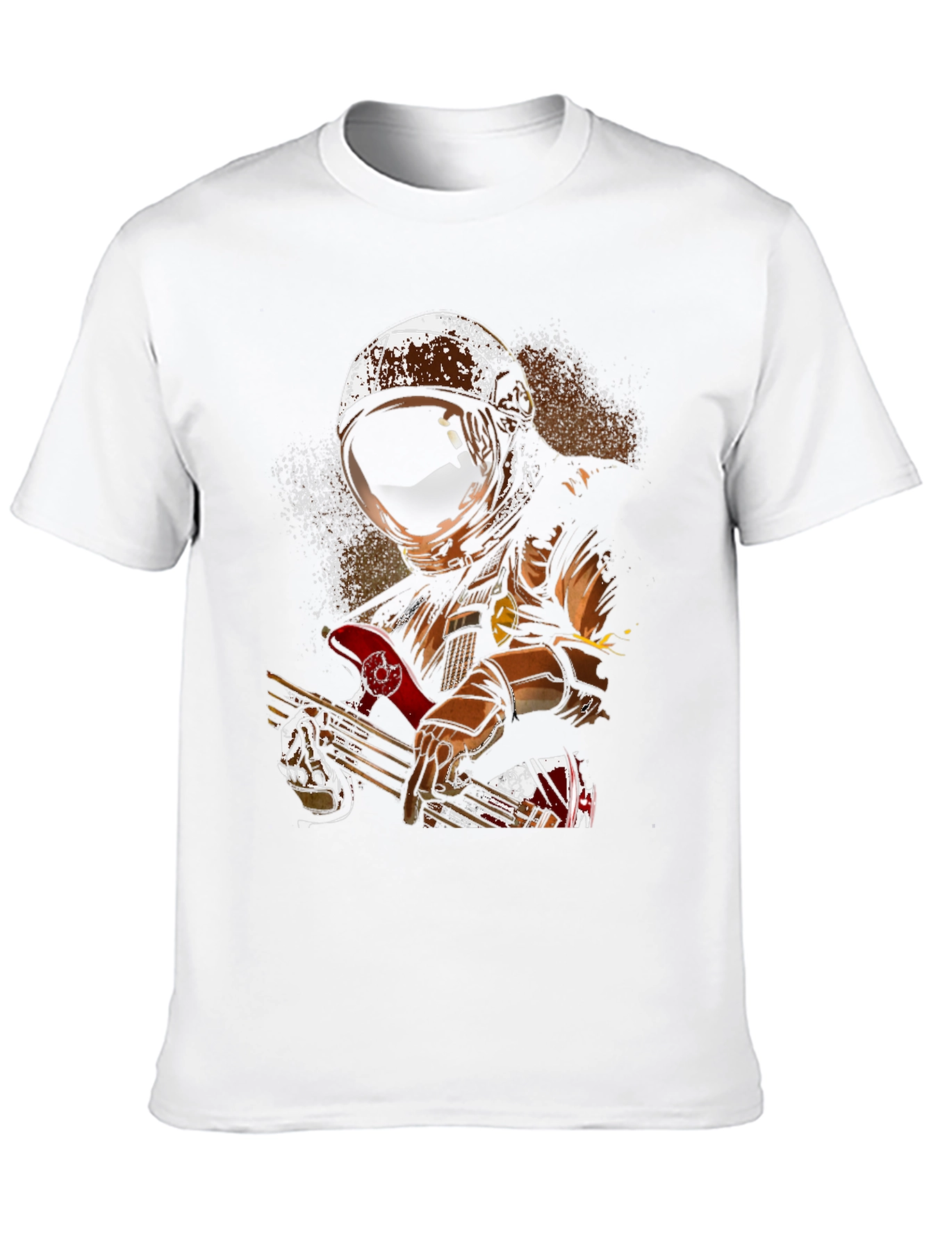 Astronaut Guitar Player Graphic T-Shirt - Cool Space Design