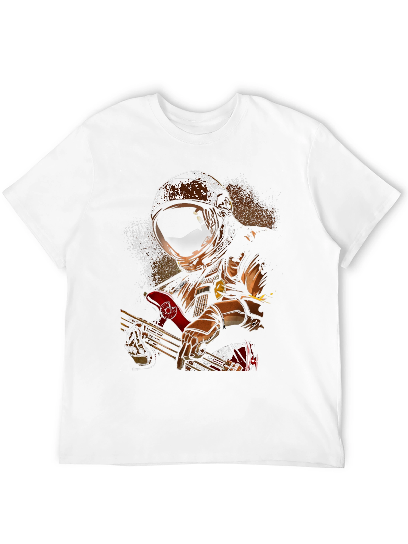 Astronaut Guitar Player Graphic T-Shirt - Cool Space Design