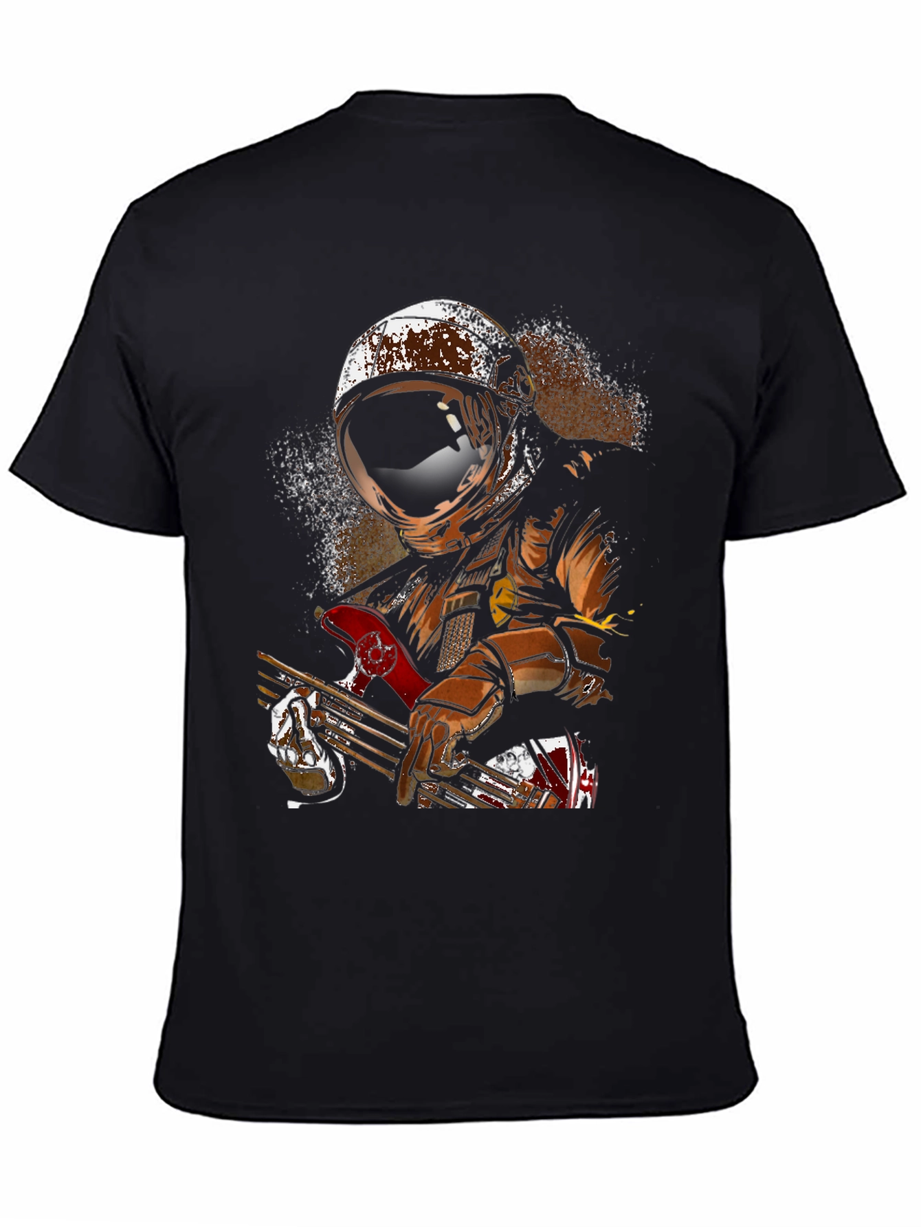 Astronaut Guitar Player Graphic T-Shirt - Cool Space Design