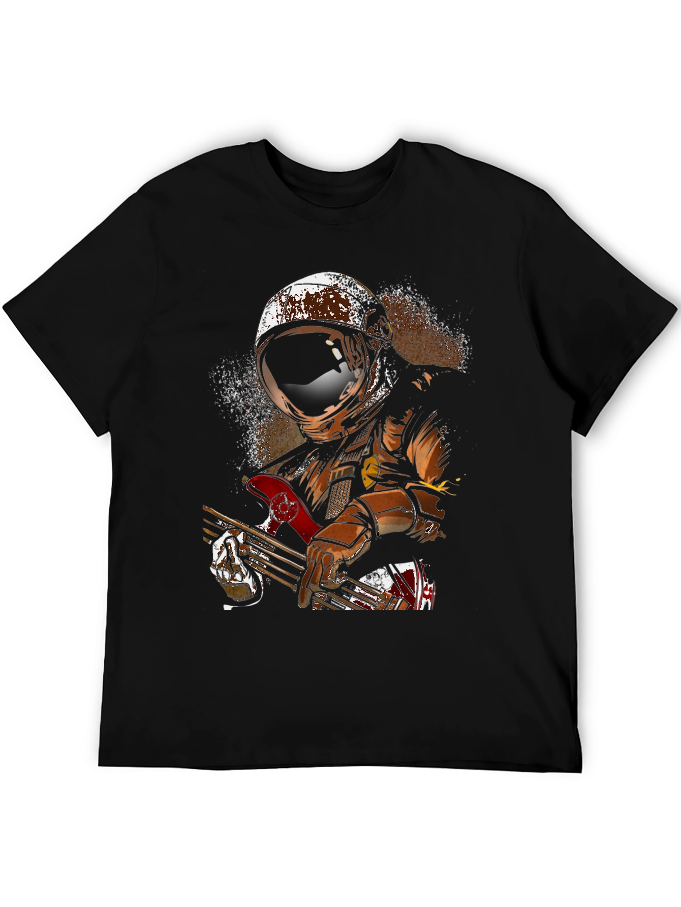 Astronaut Guitar Player Graphic T-Shirt - Cool Space Design