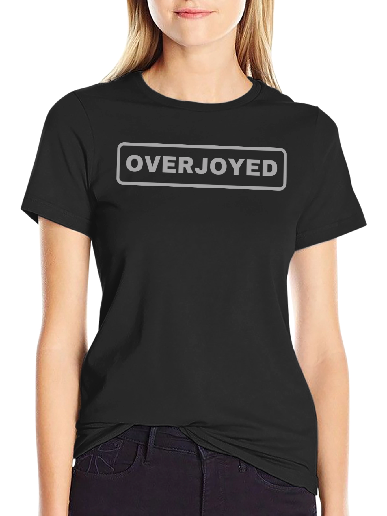 Overjoyed Graphic T-Shirt - Black Cotton Blend
