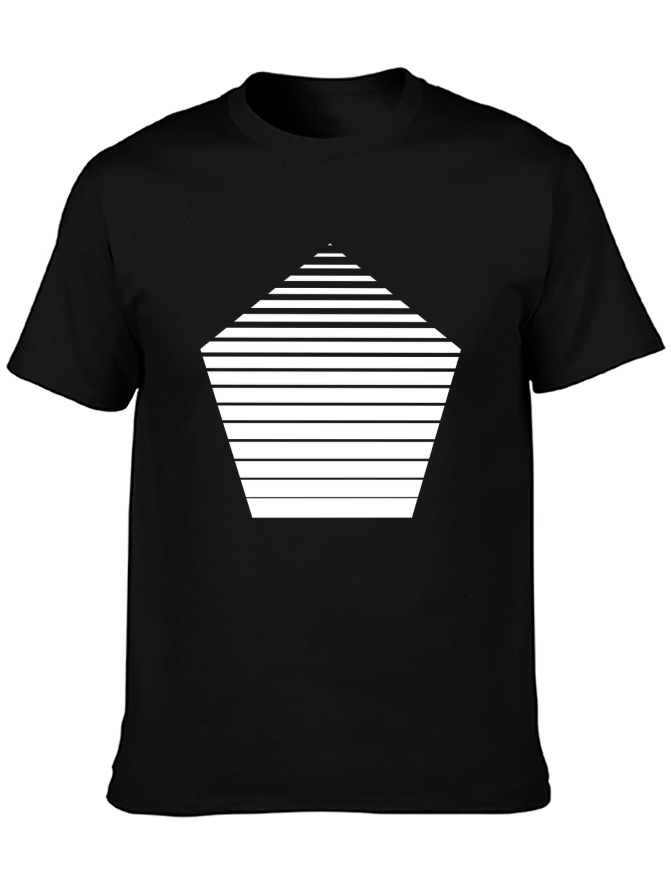 Geometric Striped Tee - Modern Black T-Shirt