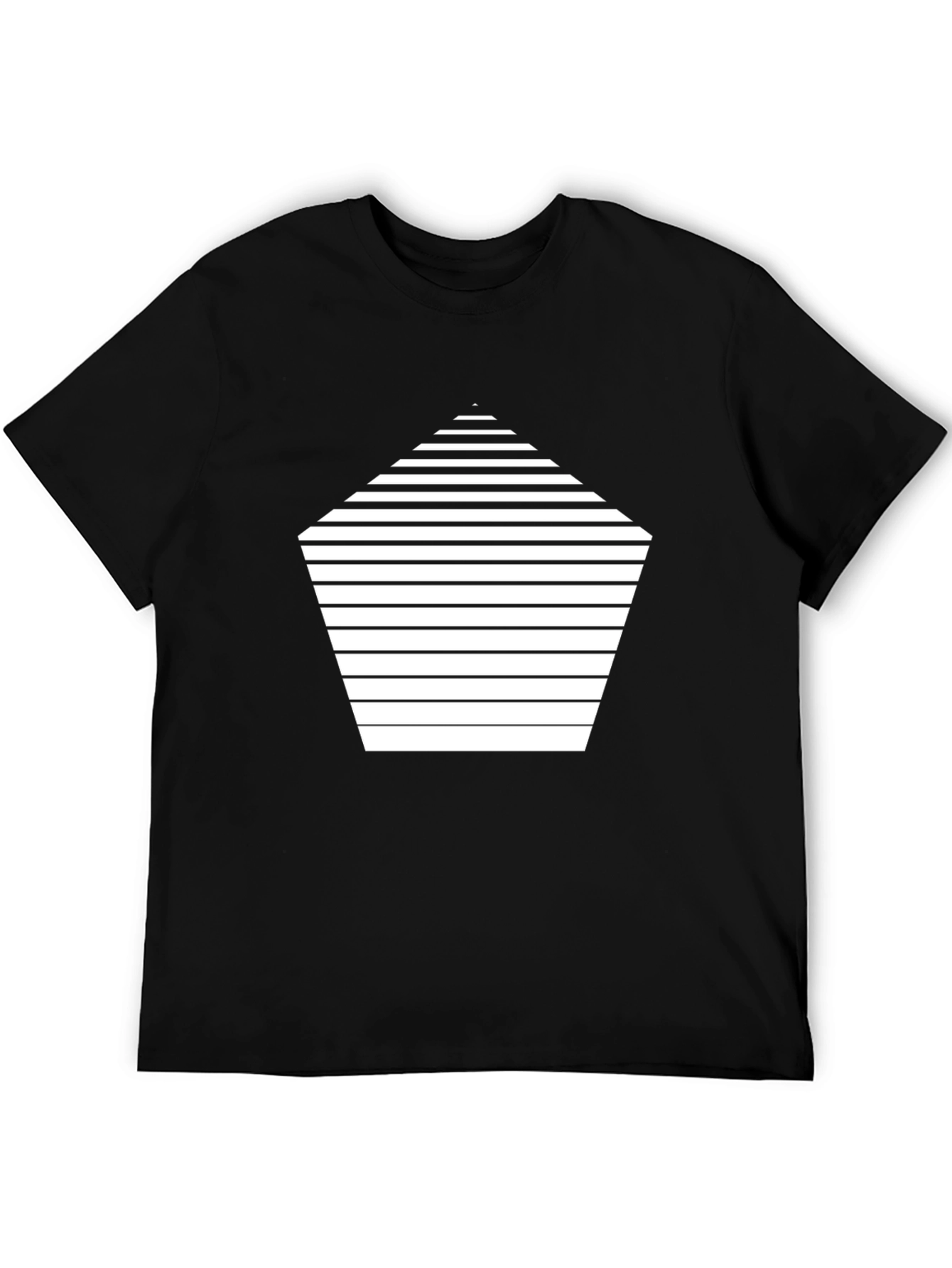 Geometric Striped Tee - Modern Black T-Shirt