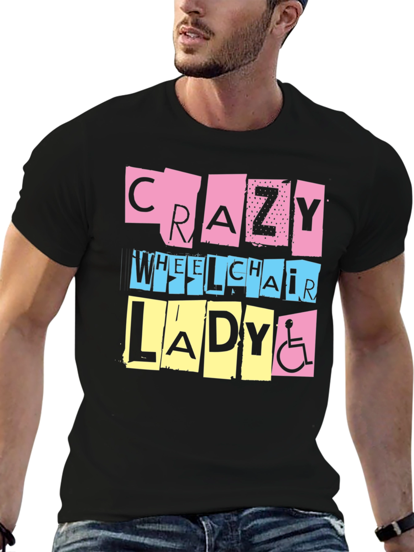 Crazy Wheelchair Lady Graphic Tee
