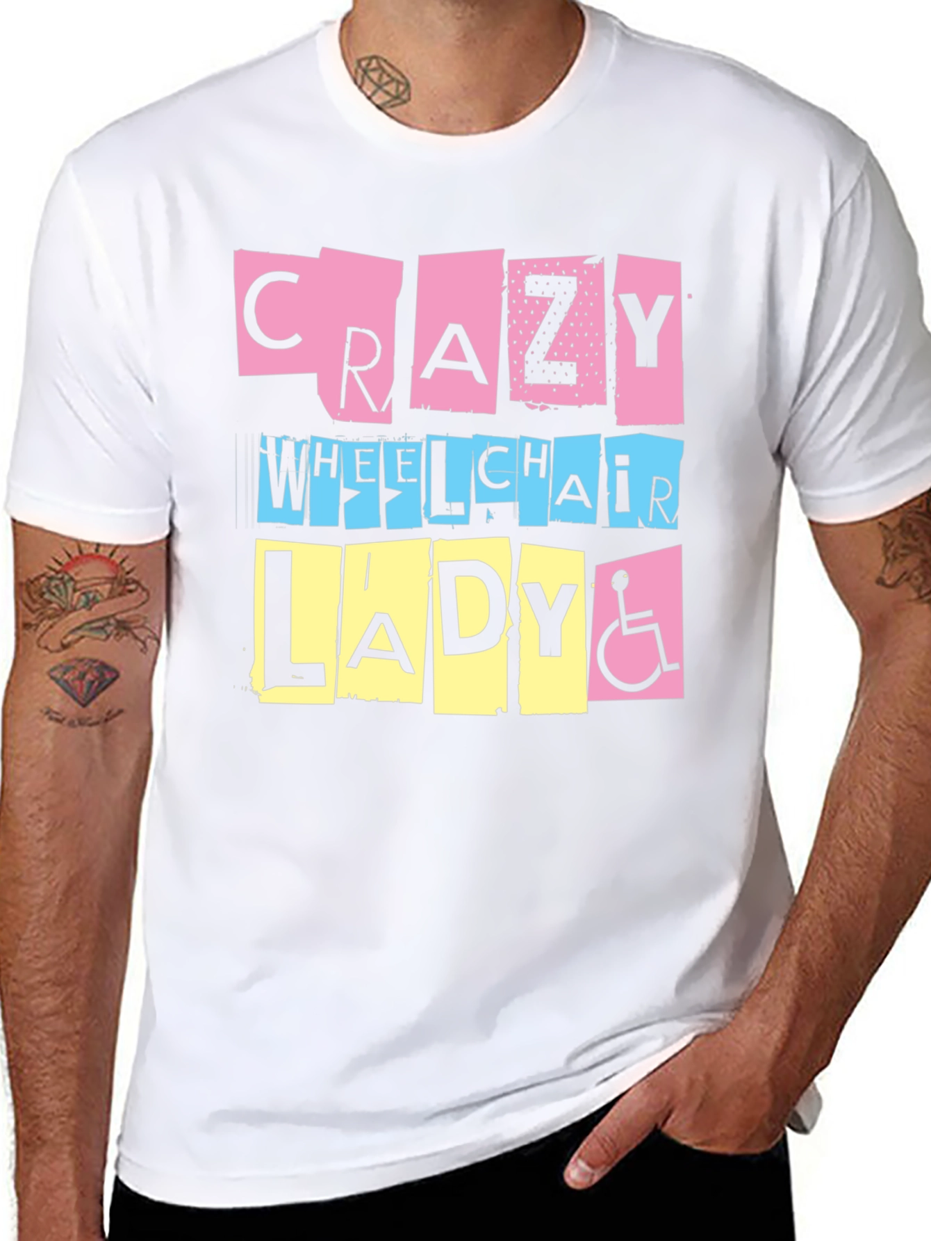Crazy Wheelchair Lady Graphic Tee