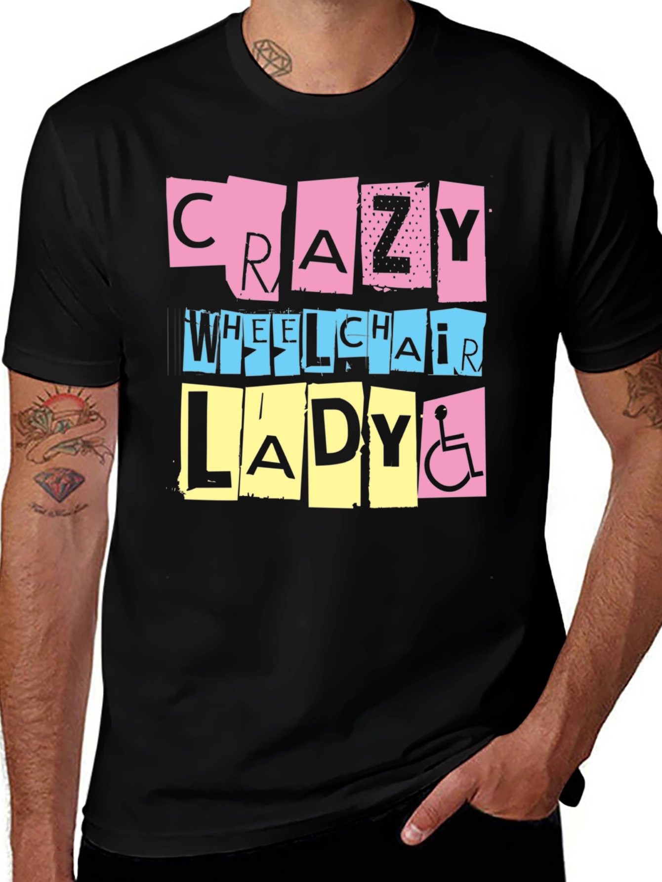 Crazy Wheelchair Lady Graphic Tee