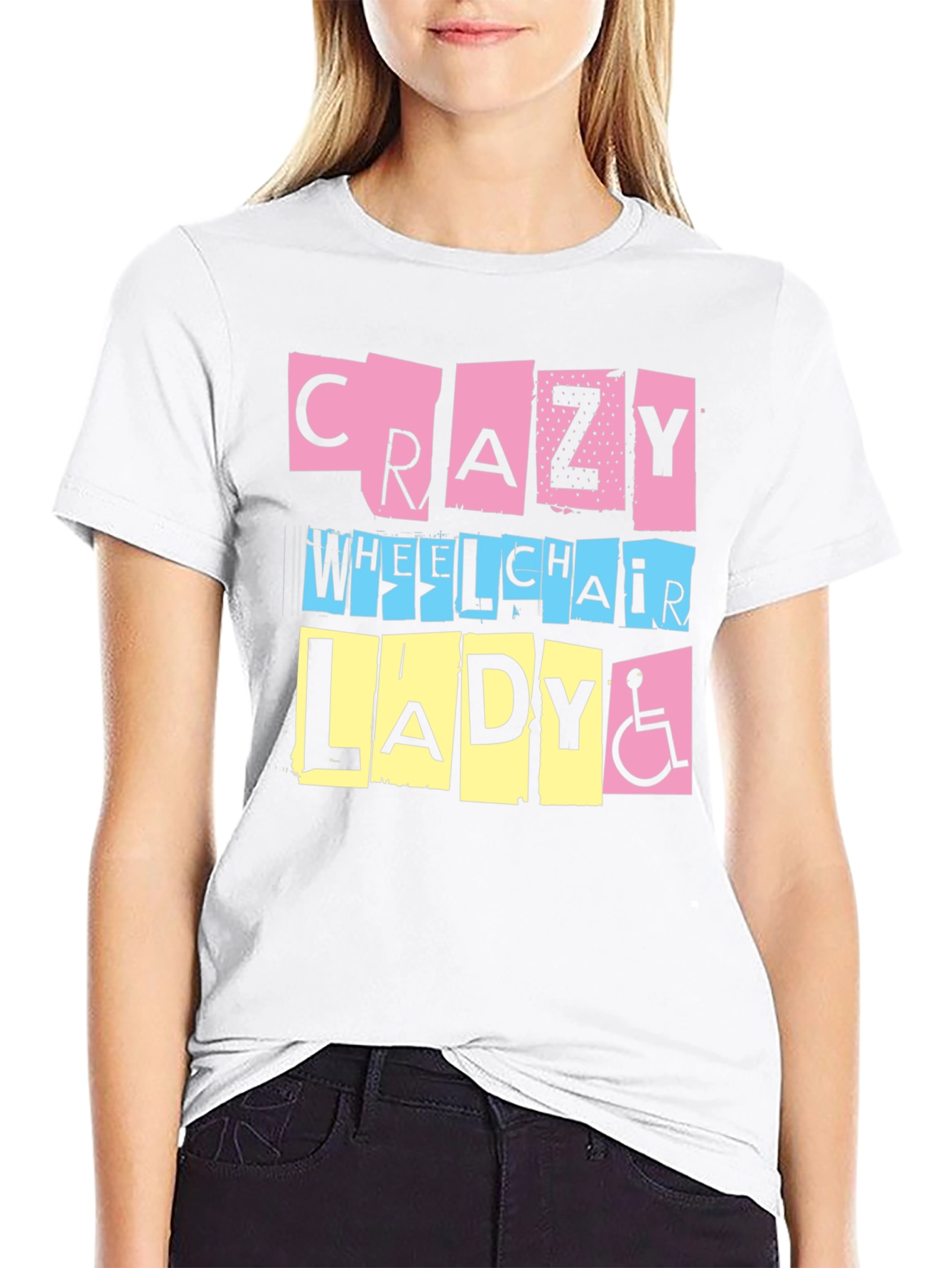 Crazy Wheelchair Lady Graphic Tee