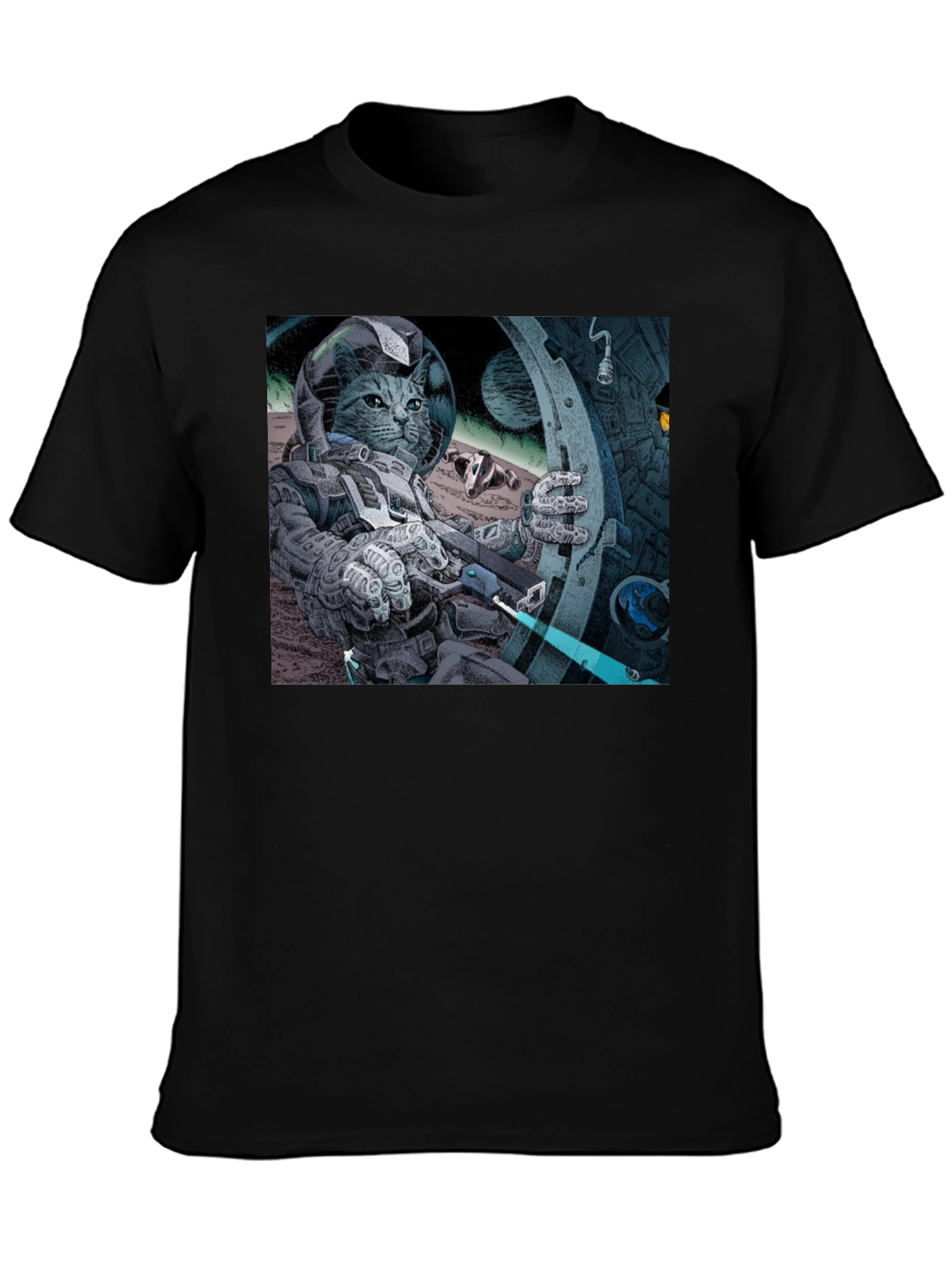 Cosmic Cat Astronaut T-Shirt - Cool Graphic Tee
