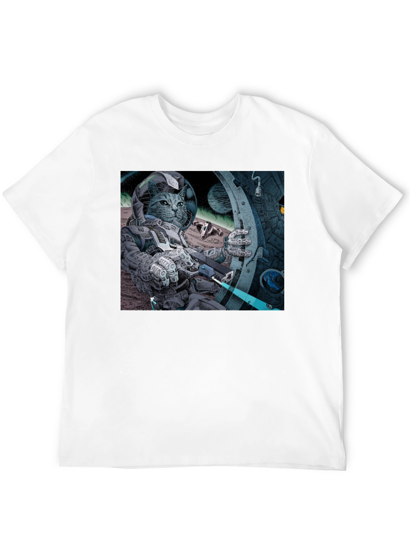 Cosmic Cat Astronaut T-Shirt - Cool Graphic Tee