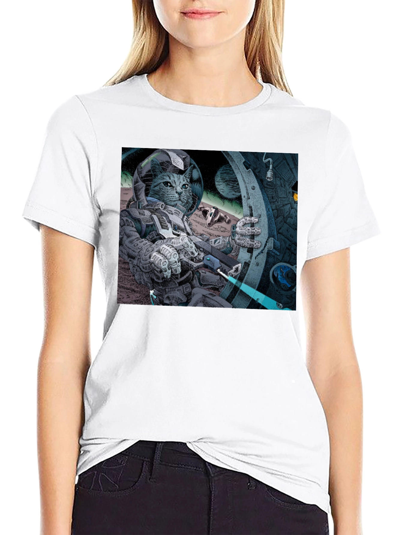 Cosmic Cat Astronaut T-Shirt - Cool Graphic Tee