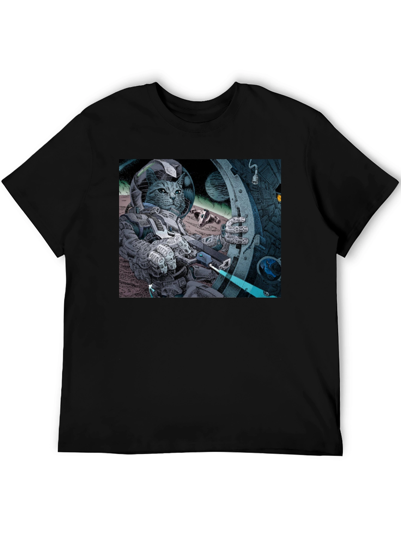 Cosmic Cat Astronaut T-Shirt - Cool Graphic Tee