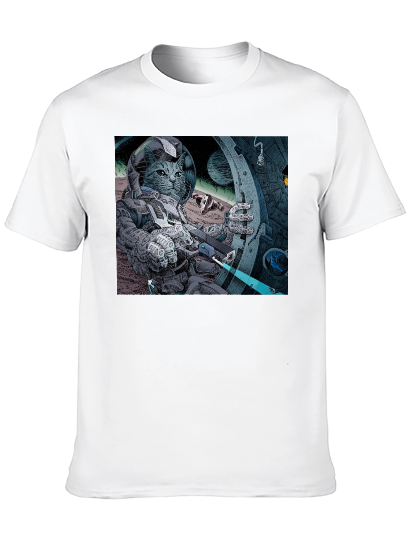 Cosmic Cat Astronaut T-Shirt - Cool Graphic Tee