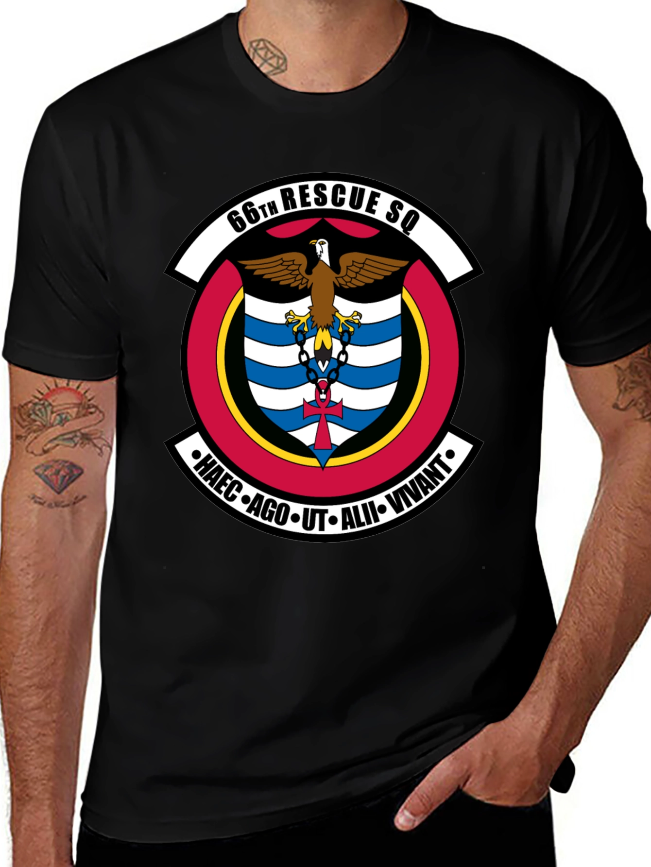 66th Rescue Squadron Black T-Shirt