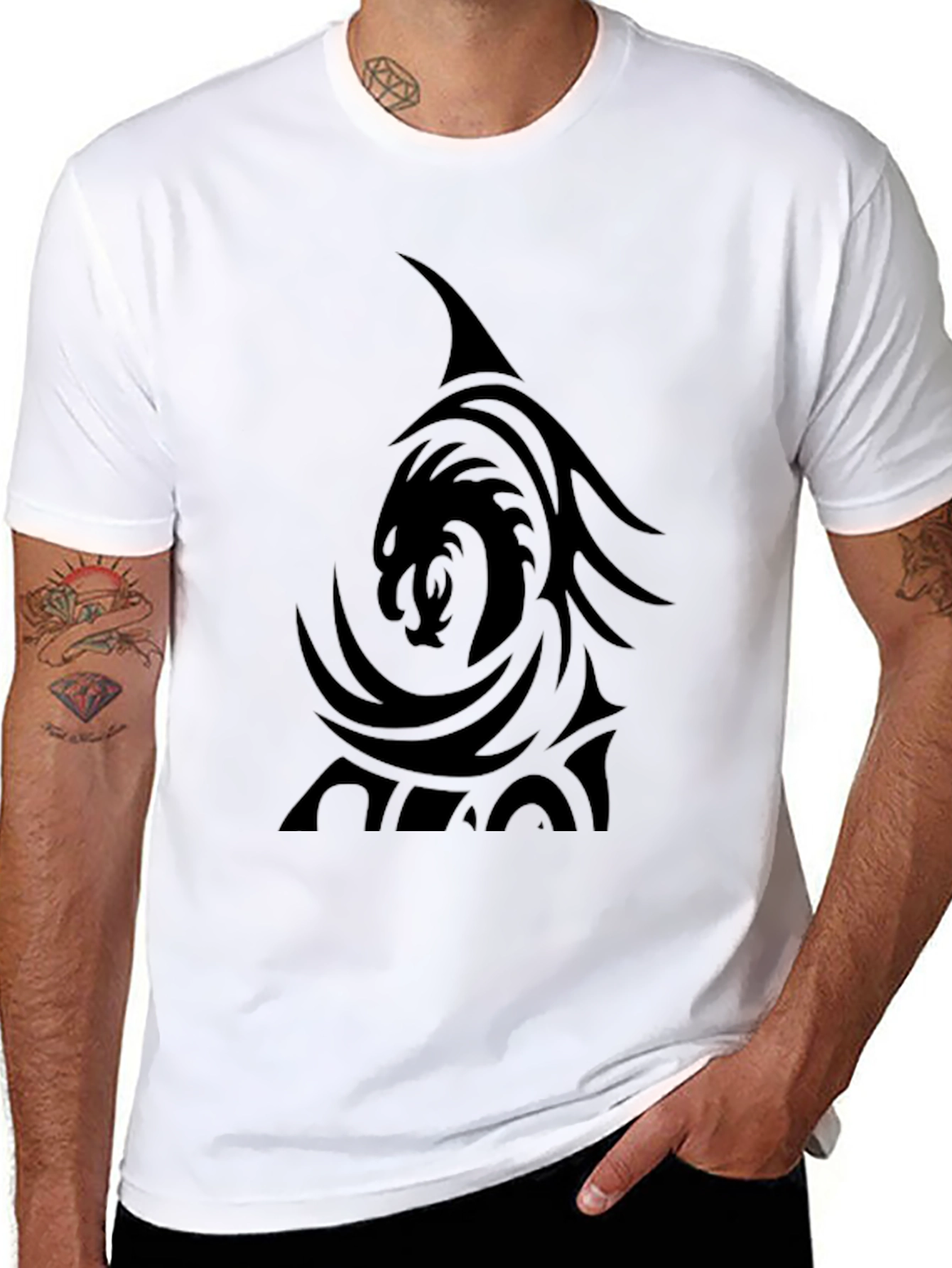 Black Dragon Graphic Tee - Mens Casual T-Shirt