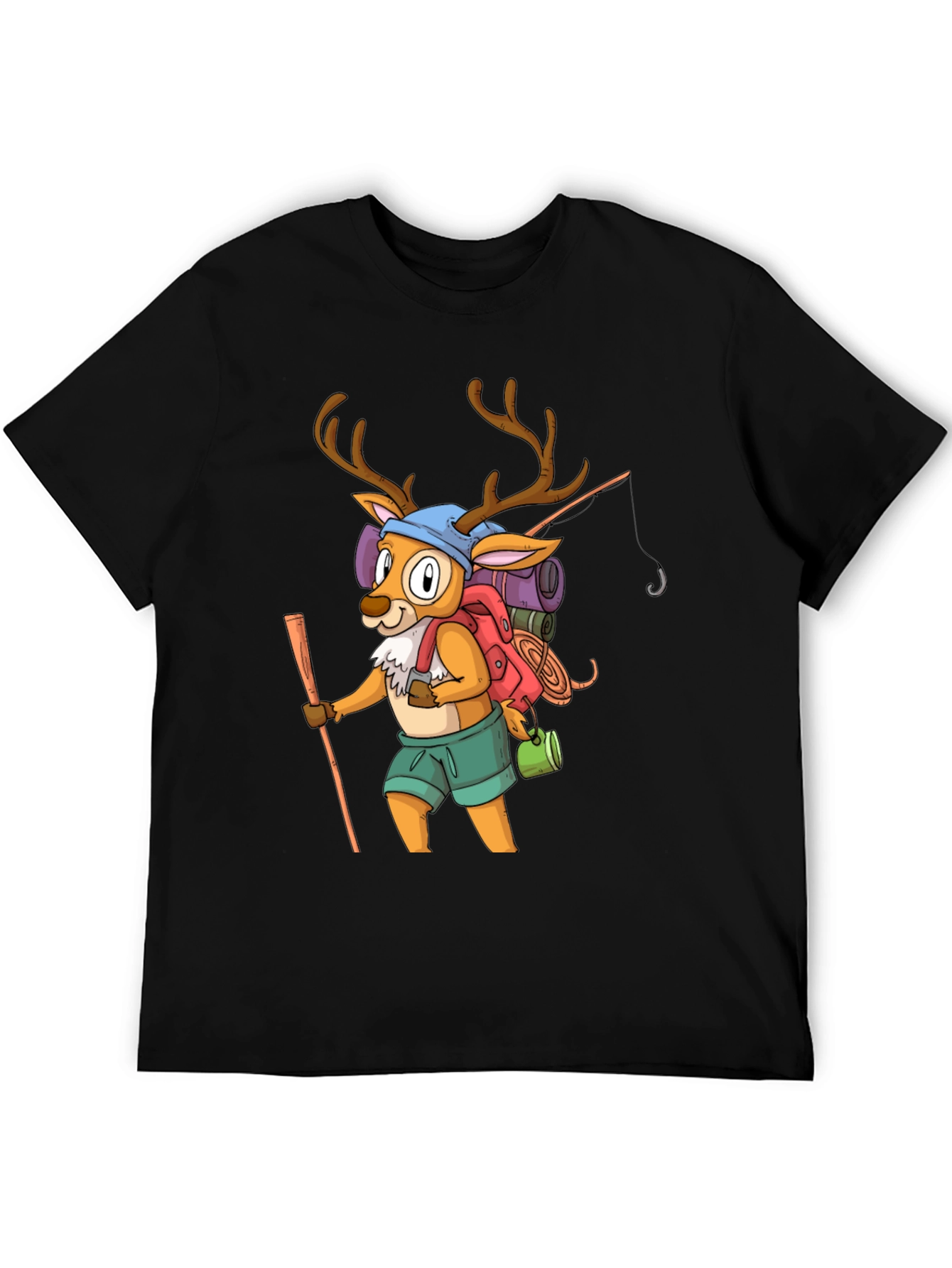 Hiking Deer Graphic Tee - Adventure Ready!