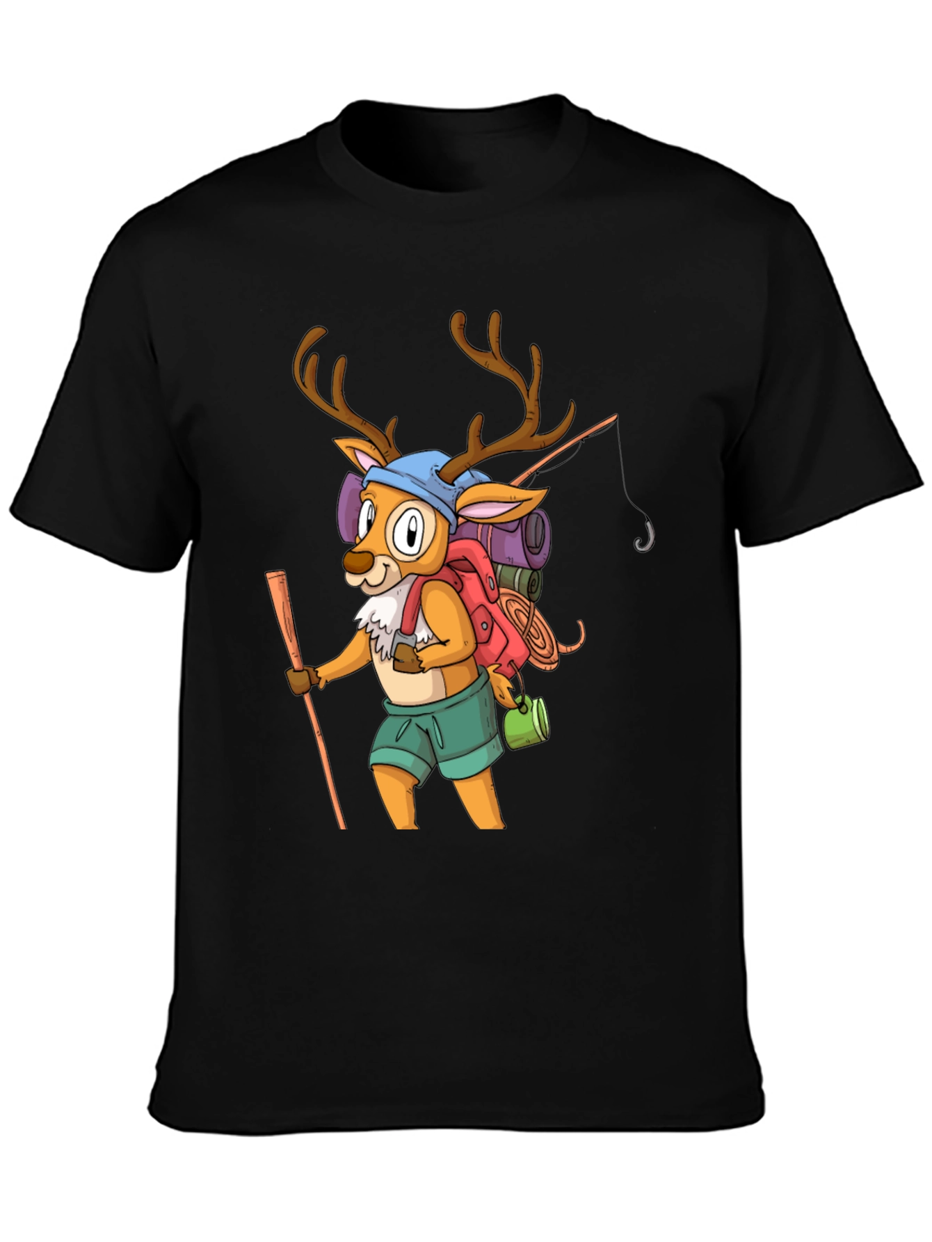 Hiking Deer Graphic Tee - Adventure Ready!
