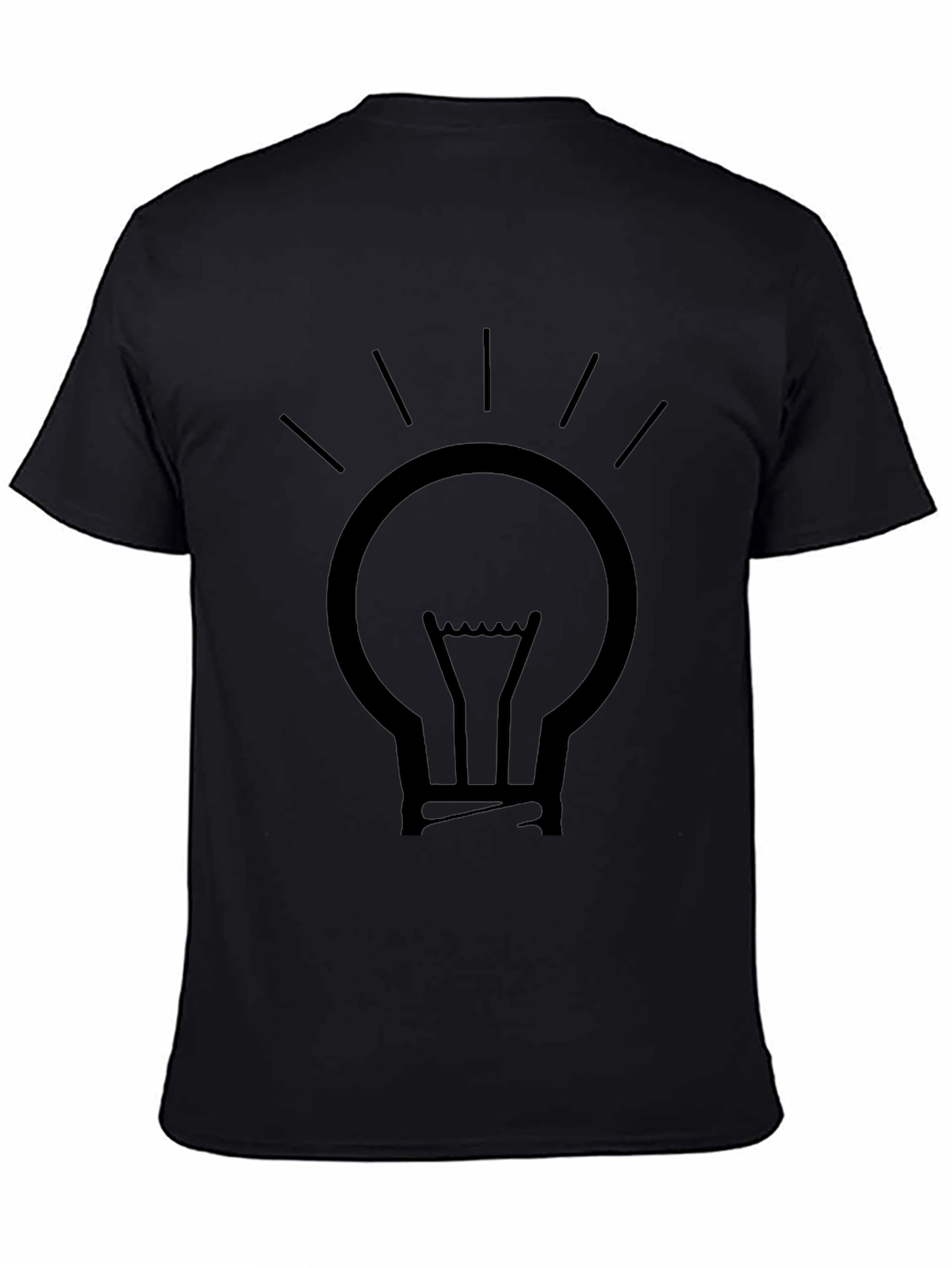 Idea Lightbulb Graphic Tee - Black Cotton T-Shirt