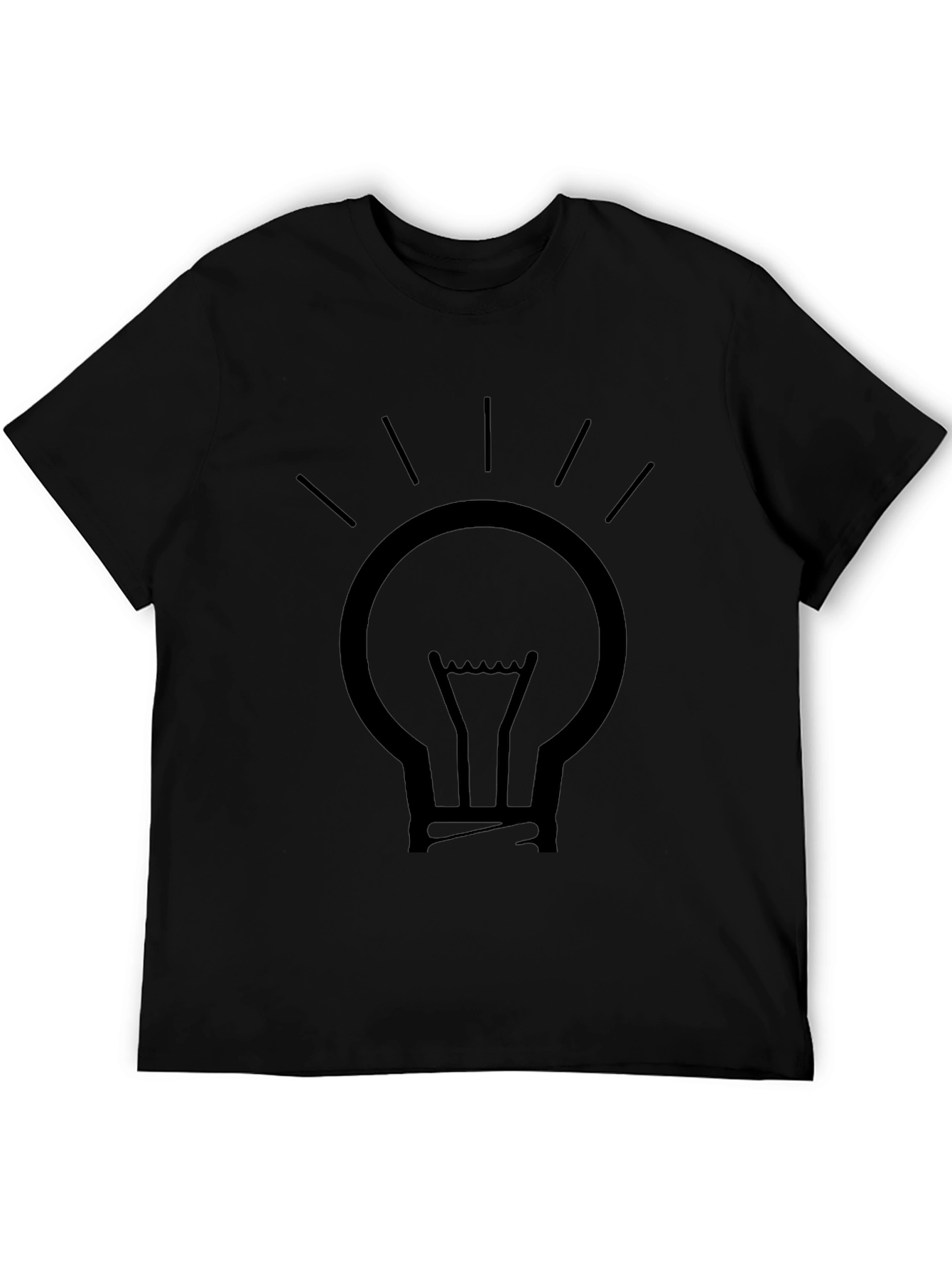 Idea Lightbulb Graphic Tee - Black Cotton T-Shirt