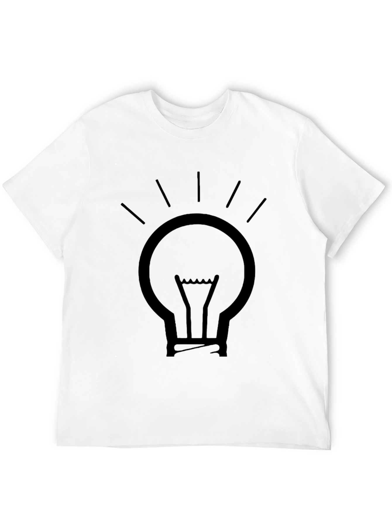 Idea Lightbulb Graphic Tee - Black Cotton T-Shirt
