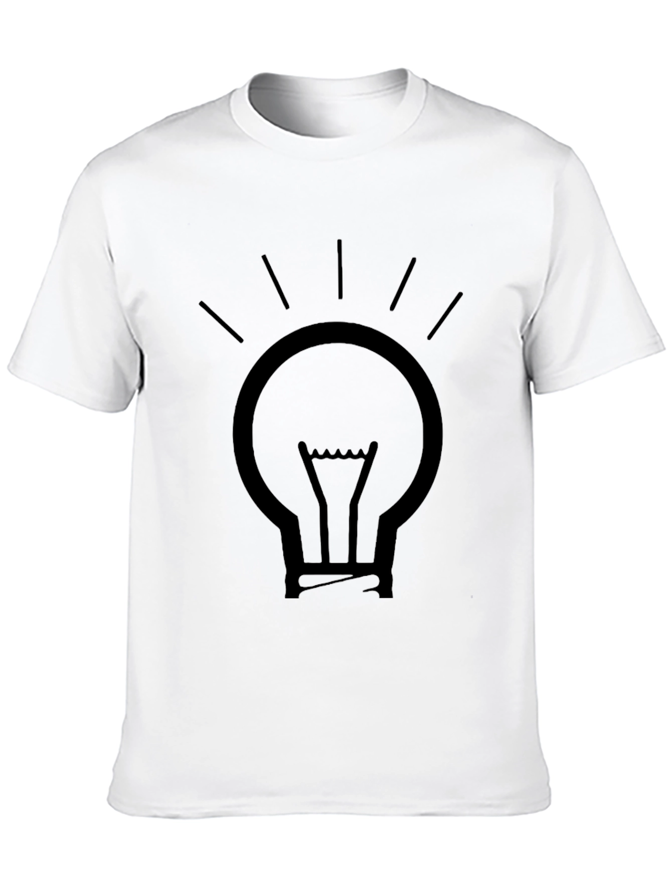 Idea Lightbulb Graphic Tee - Black Cotton T-Shirt