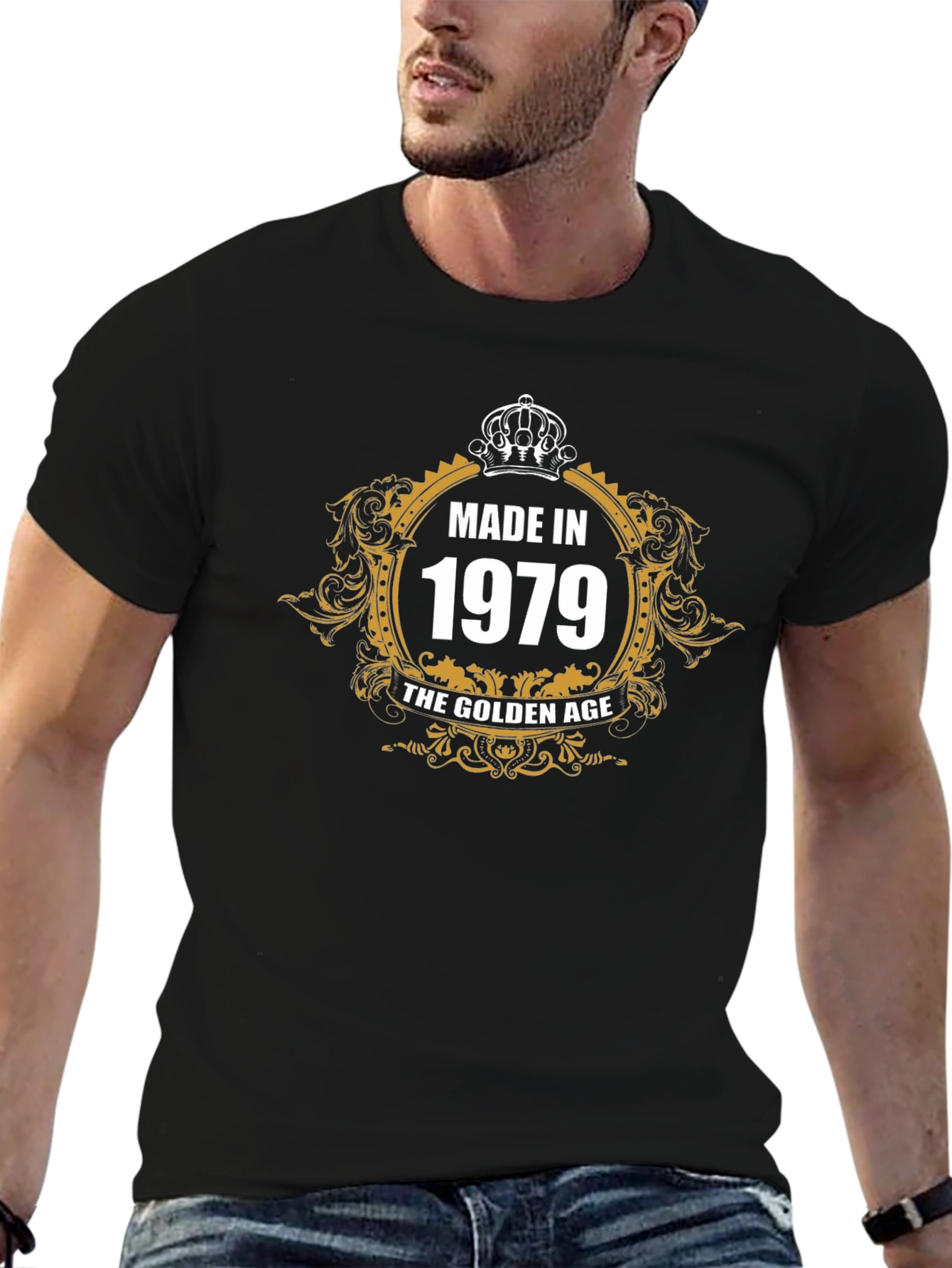 Made In 1979 Golden Age Black T-Shirt
