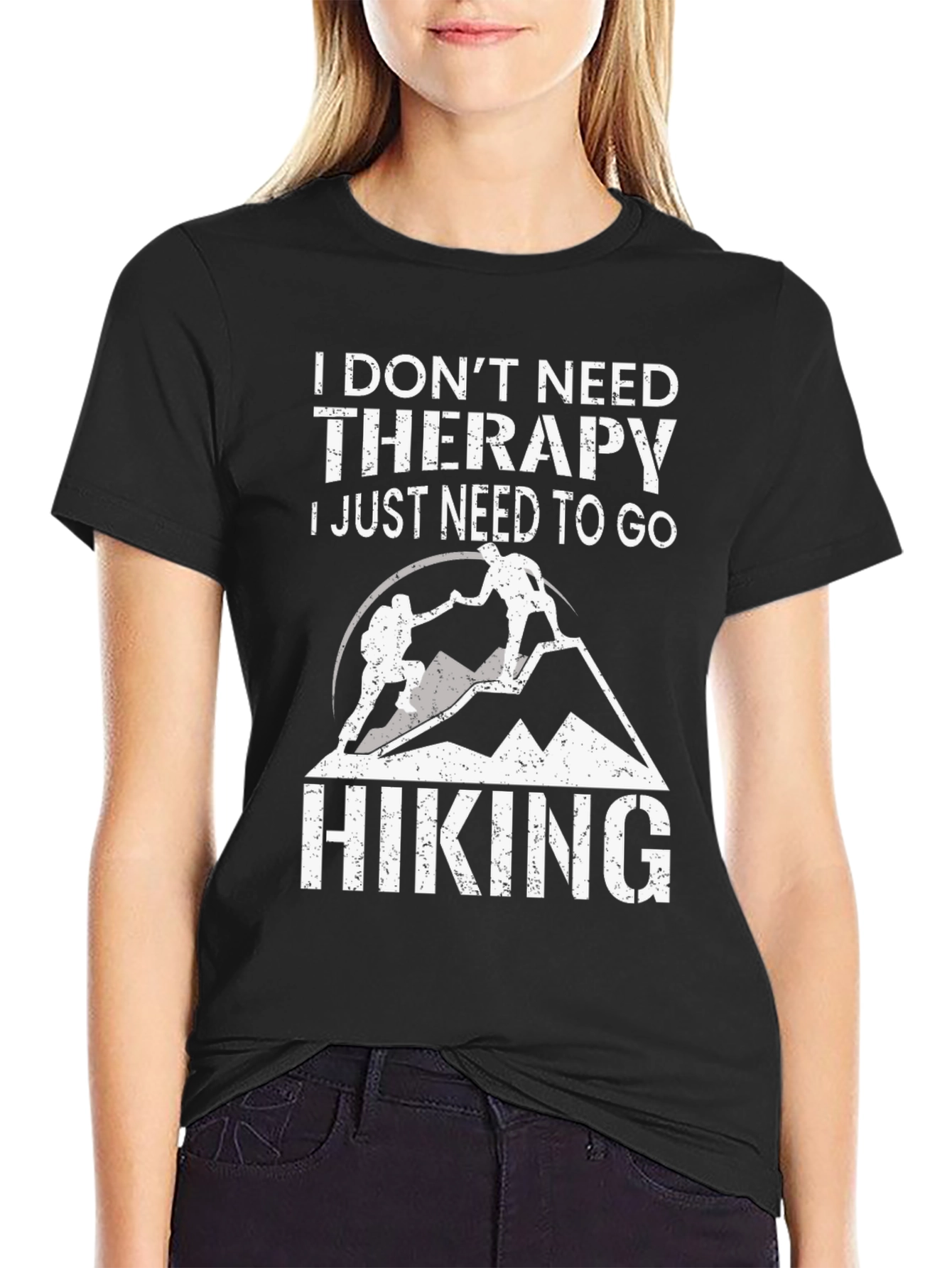 Hiking Therapy Graphic Tee - Black