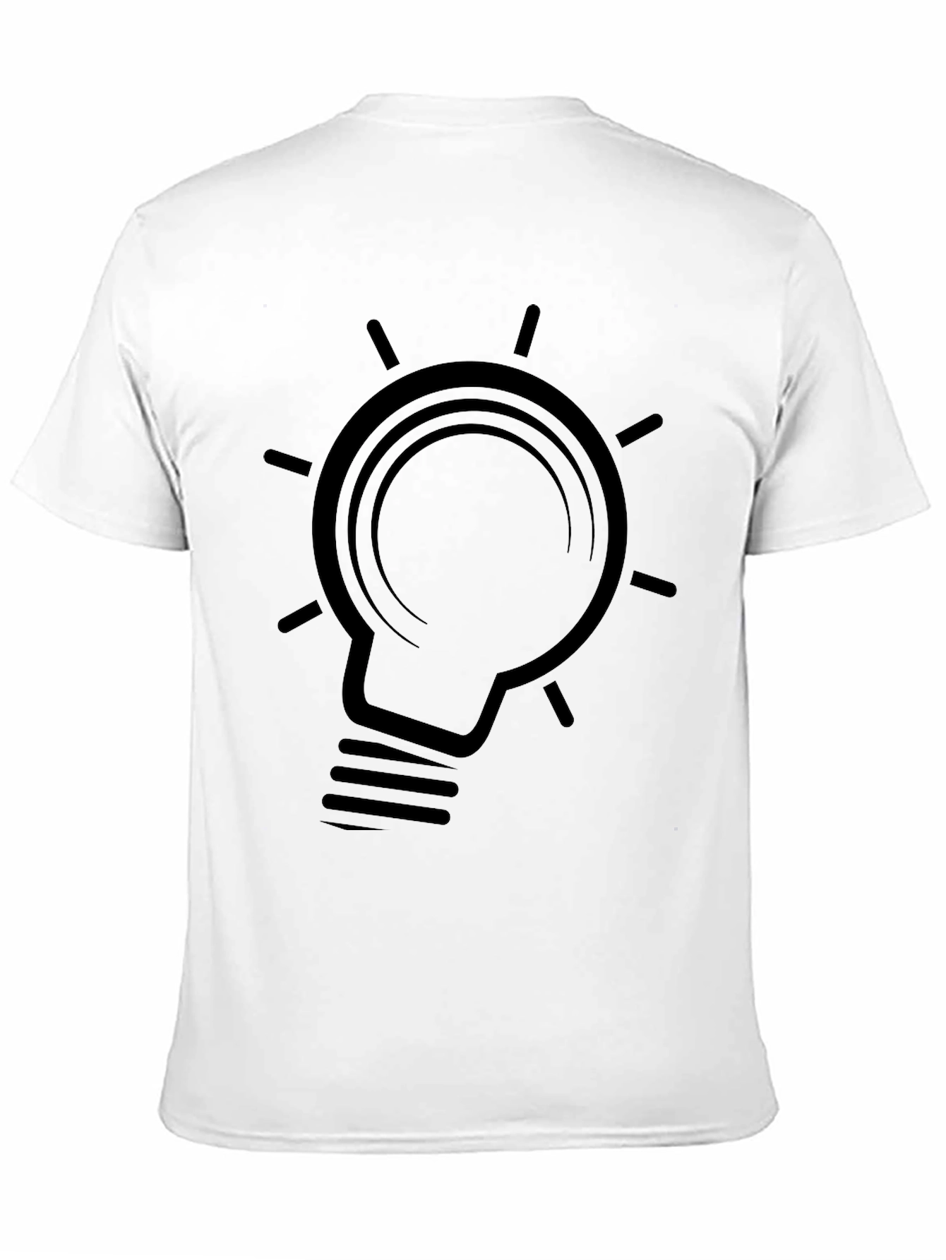 Mens Black T-Shirt with Lightbulb Graphic