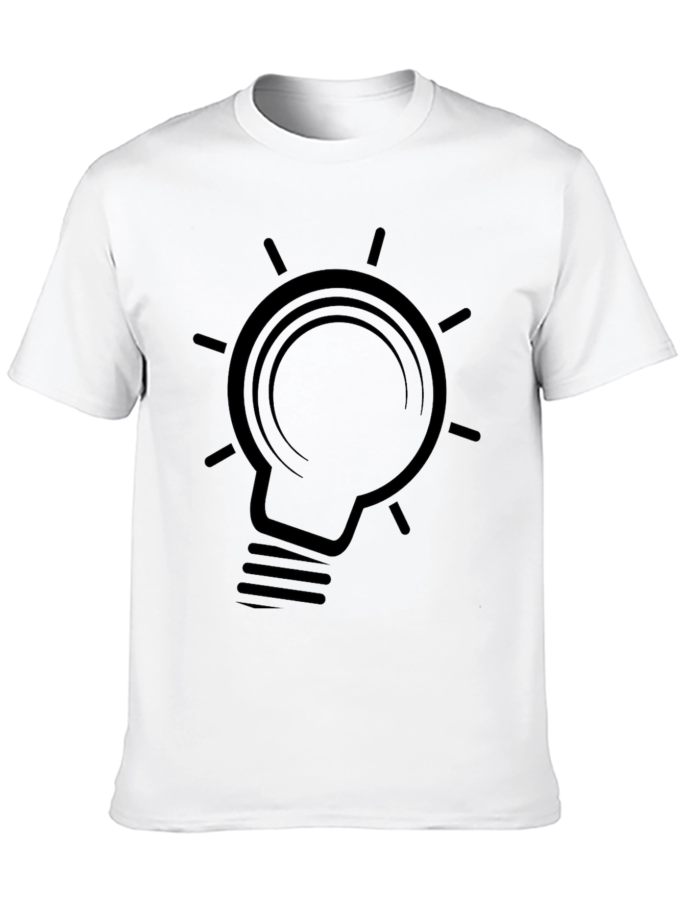 Mens Black T-Shirt with Lightbulb Graphic