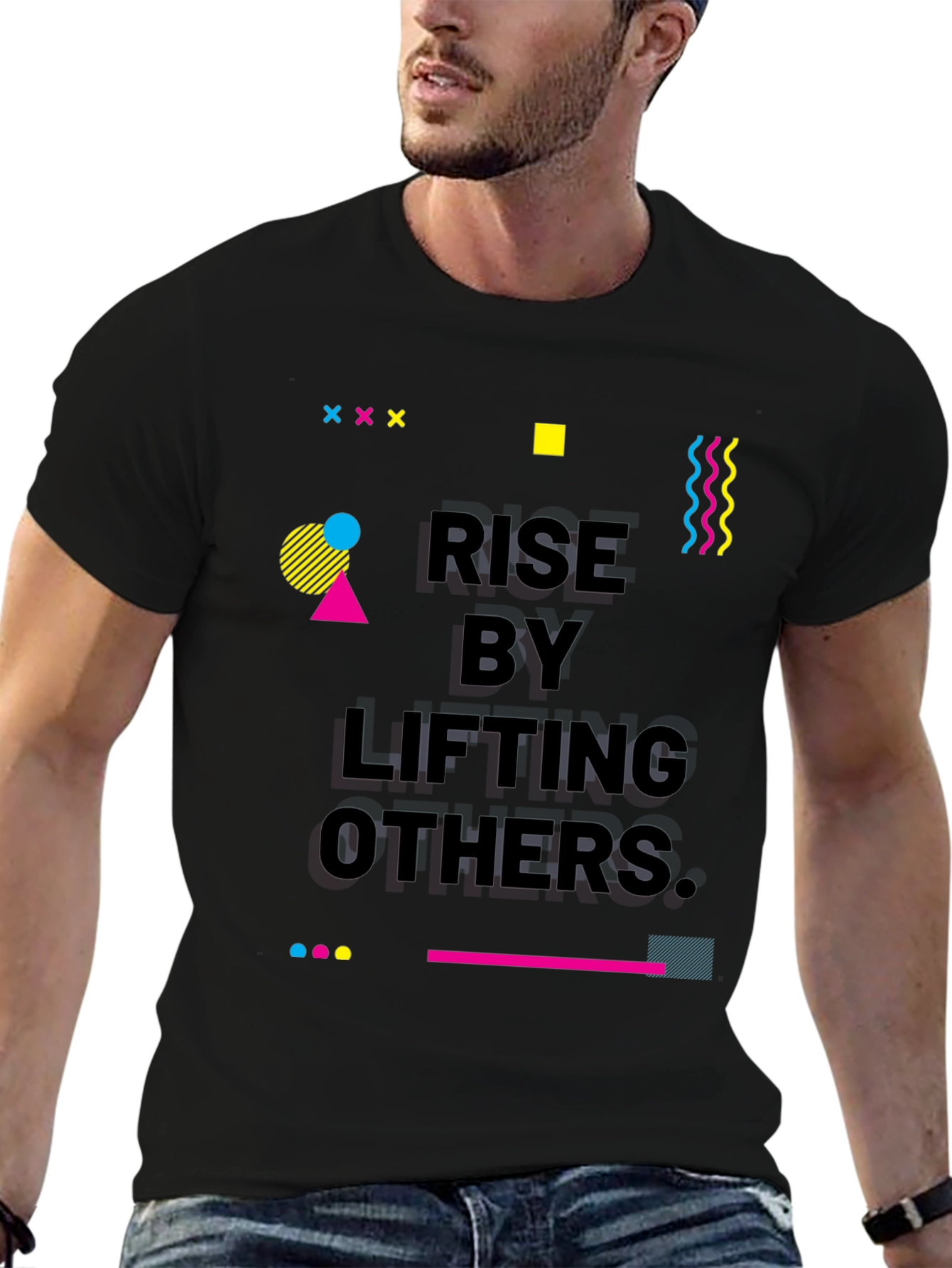 Rise by Lifting Others Graphic Tee - Black
