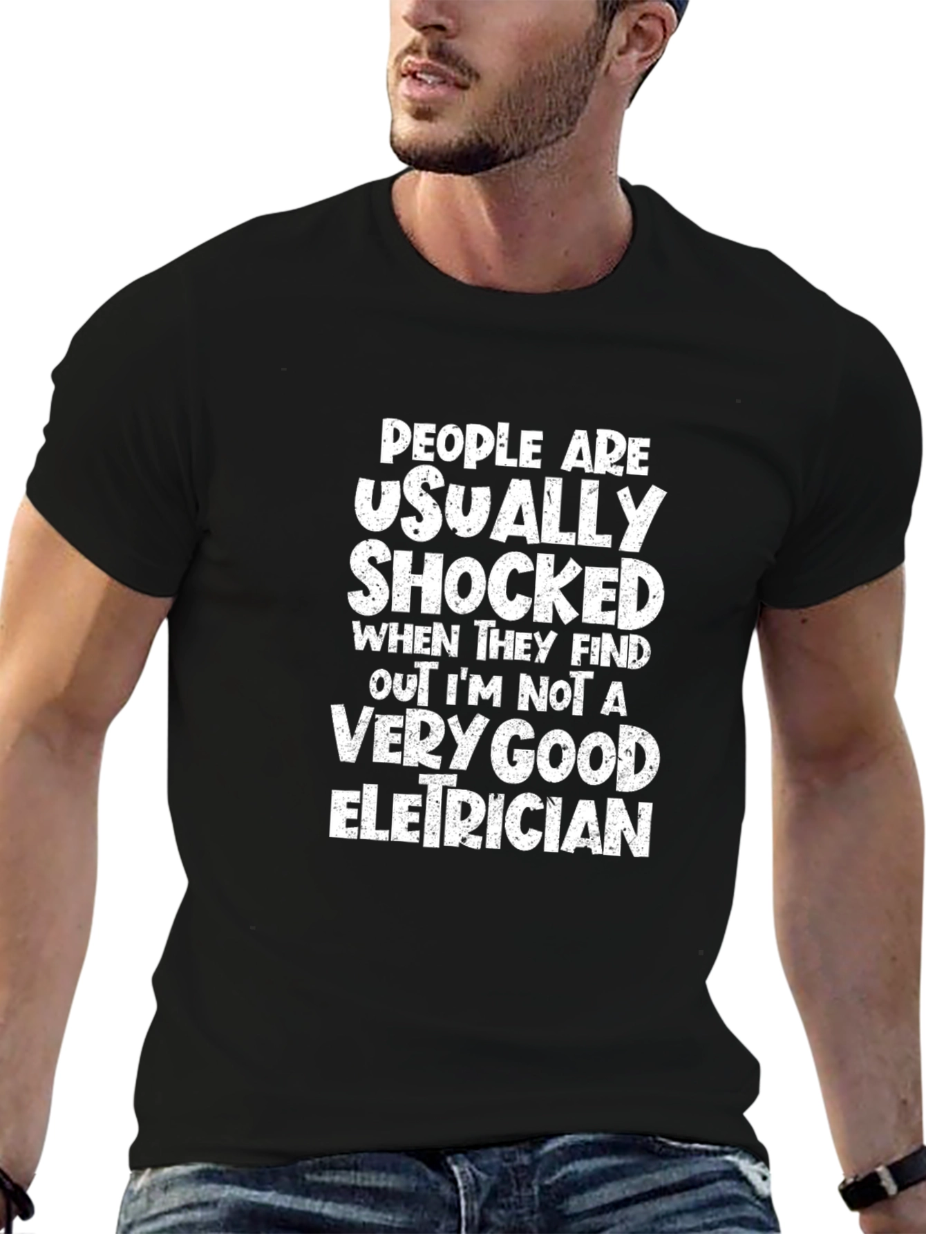 Funny Electrician T-Shirt Shocked Humor Tee