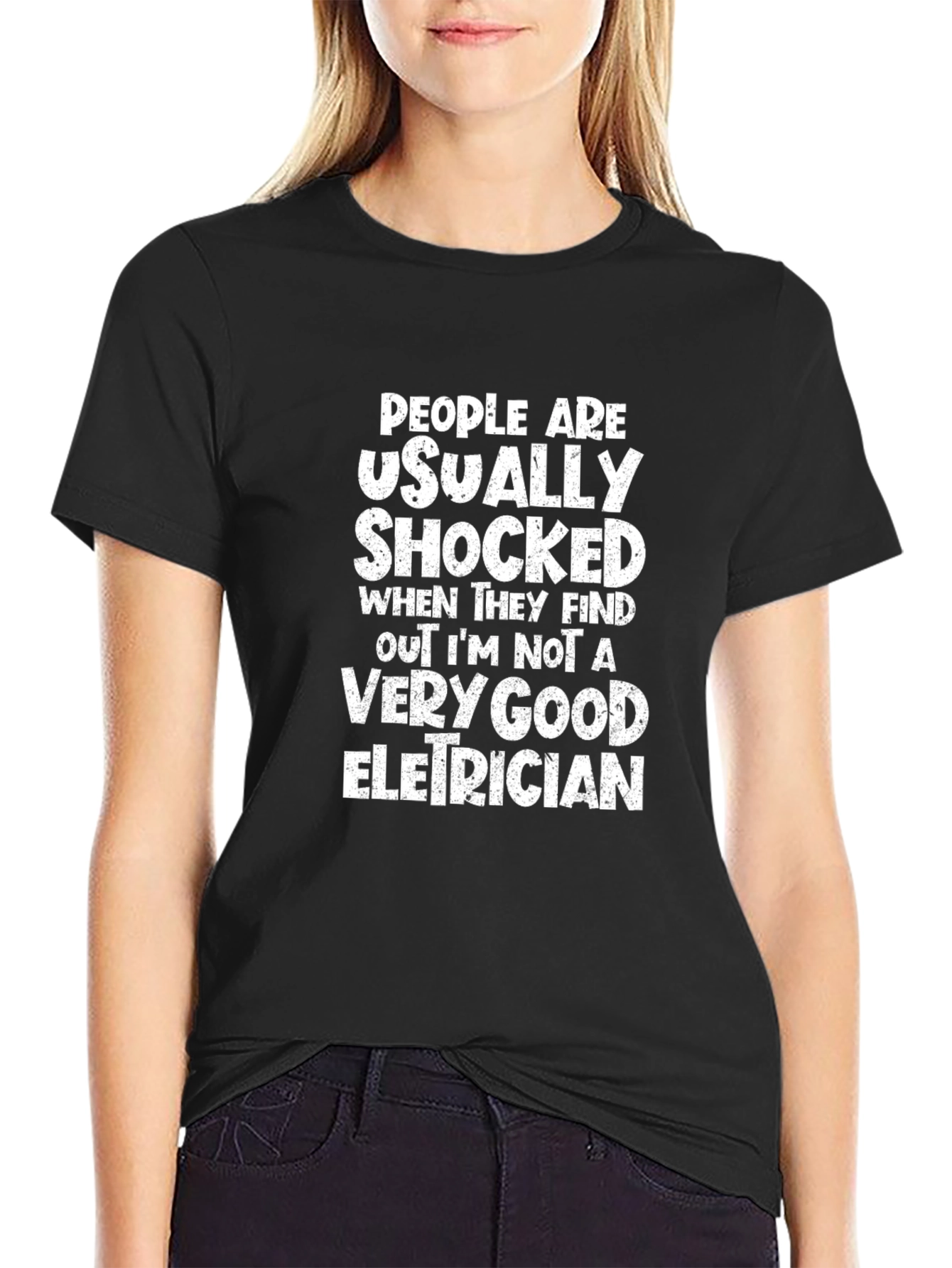 Funny Electrician T-Shirt Shocked Humor Tee