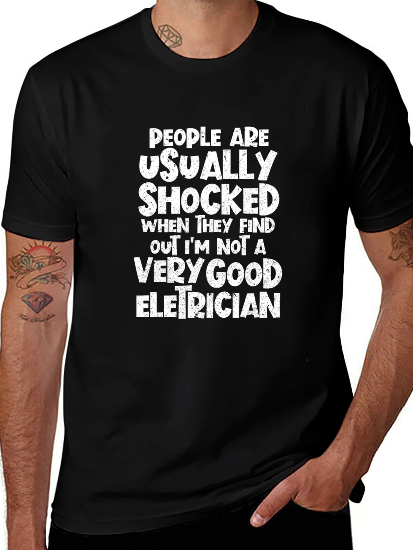 Funny Electrician T-Shirt Shocked Humor Tee