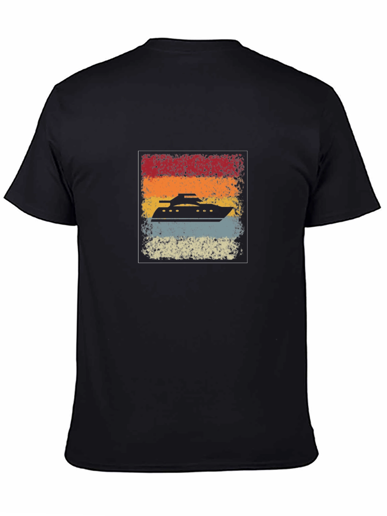 Retro Cruise Ship Graphic Tee - Black