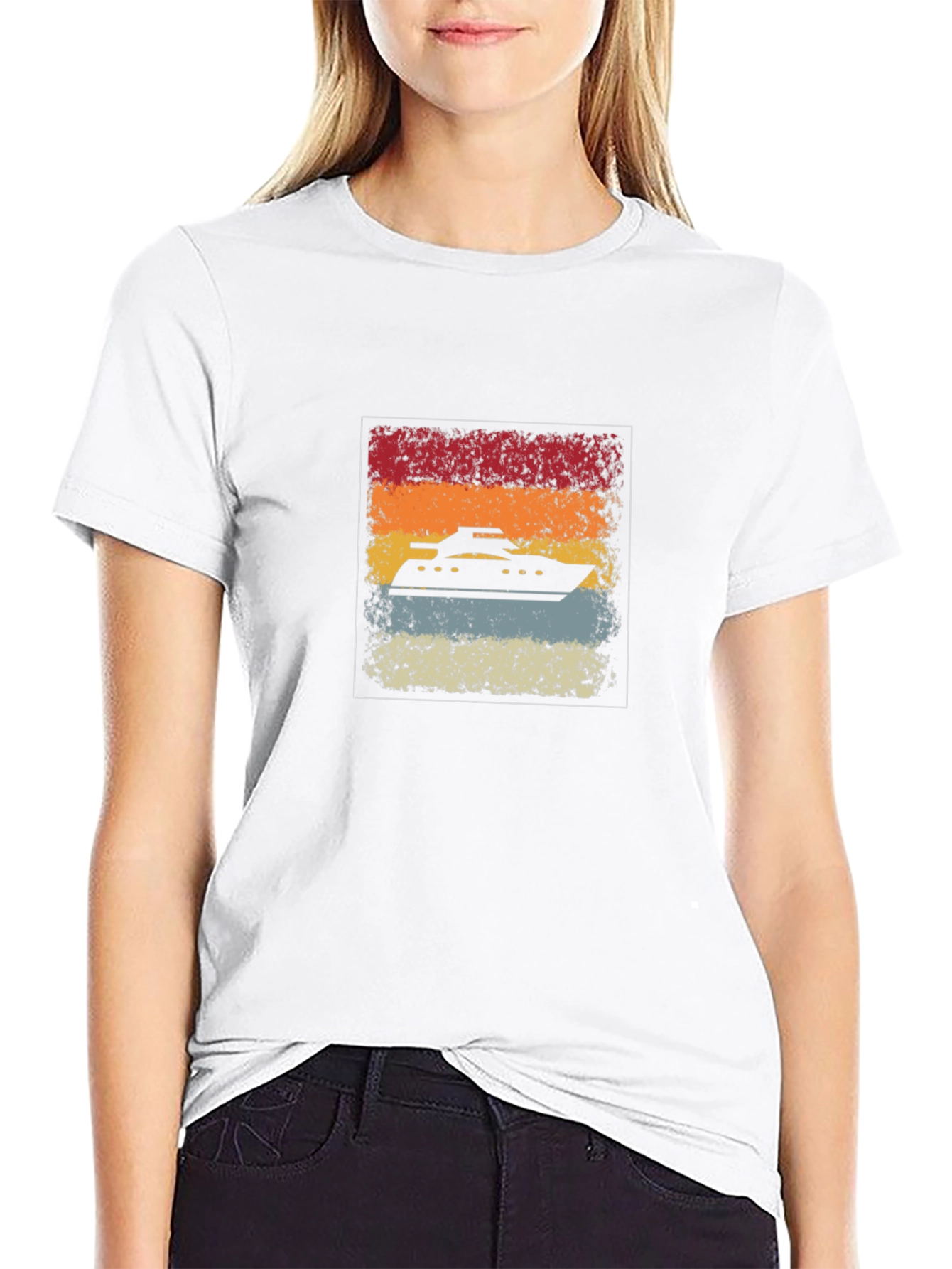 Retro Cruise Ship Graphic Tee - Black