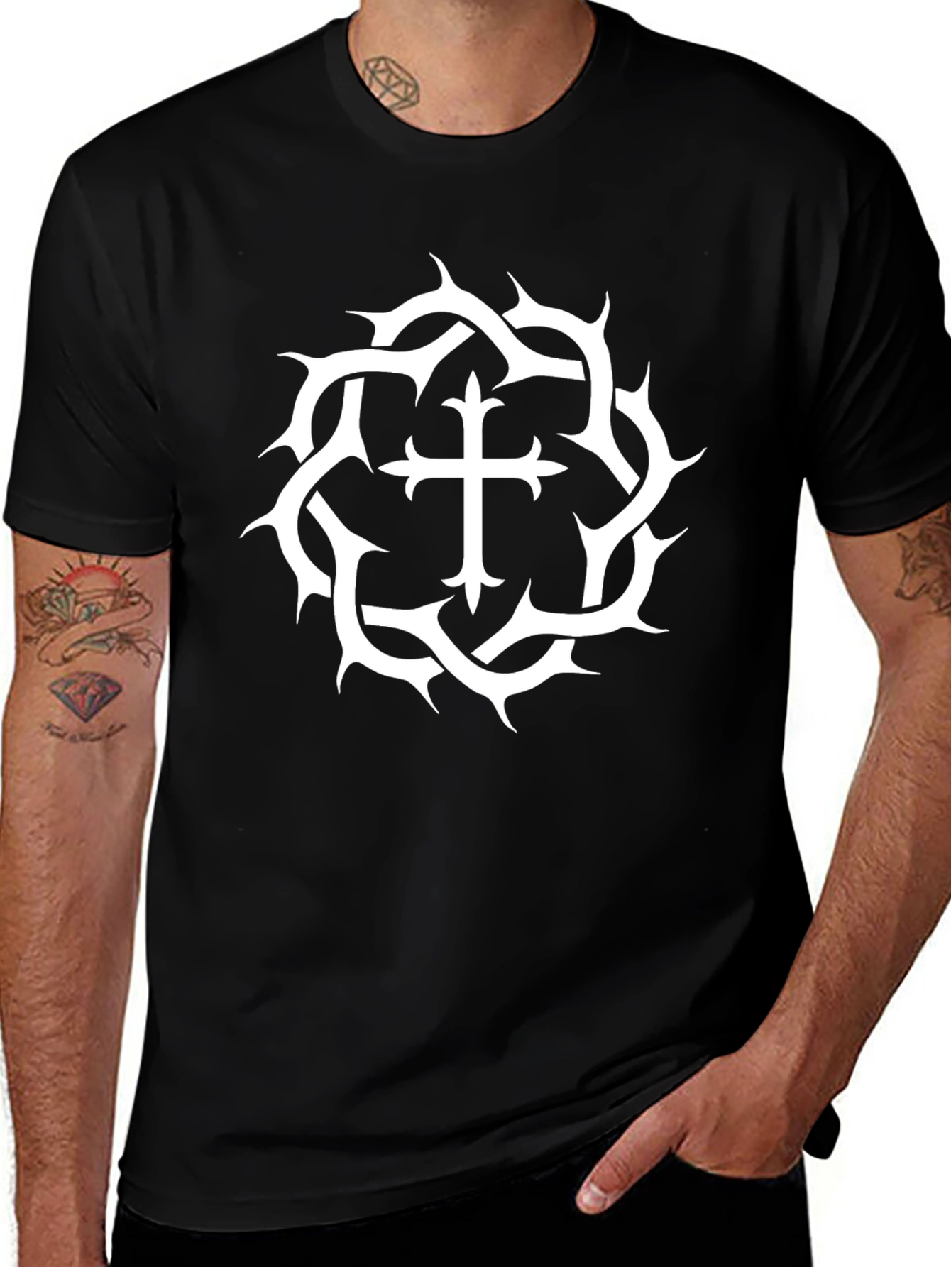 Thorn Cross Black T-Shirt