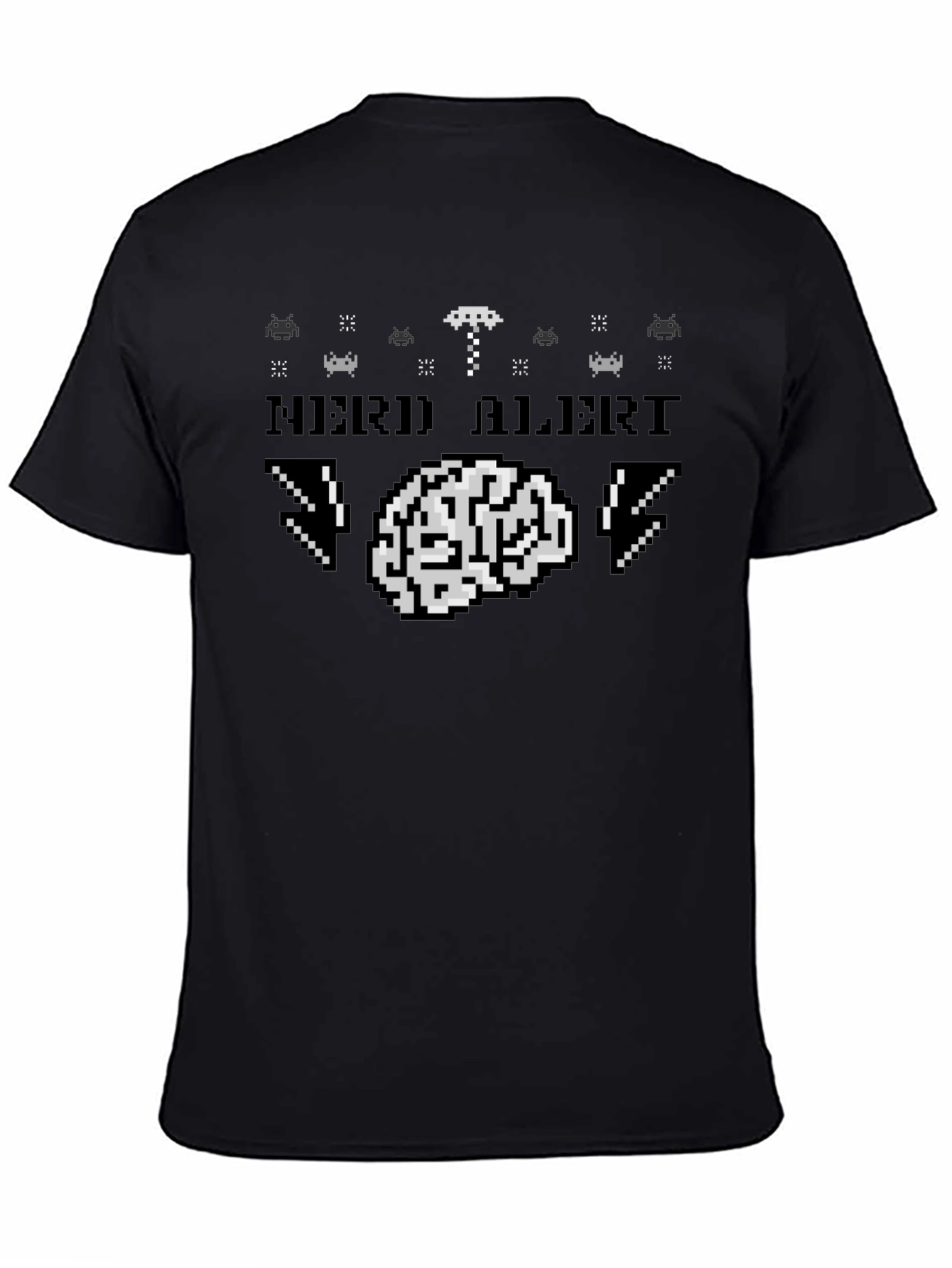 Nerd Alert Pixel Brain Graphic Tee