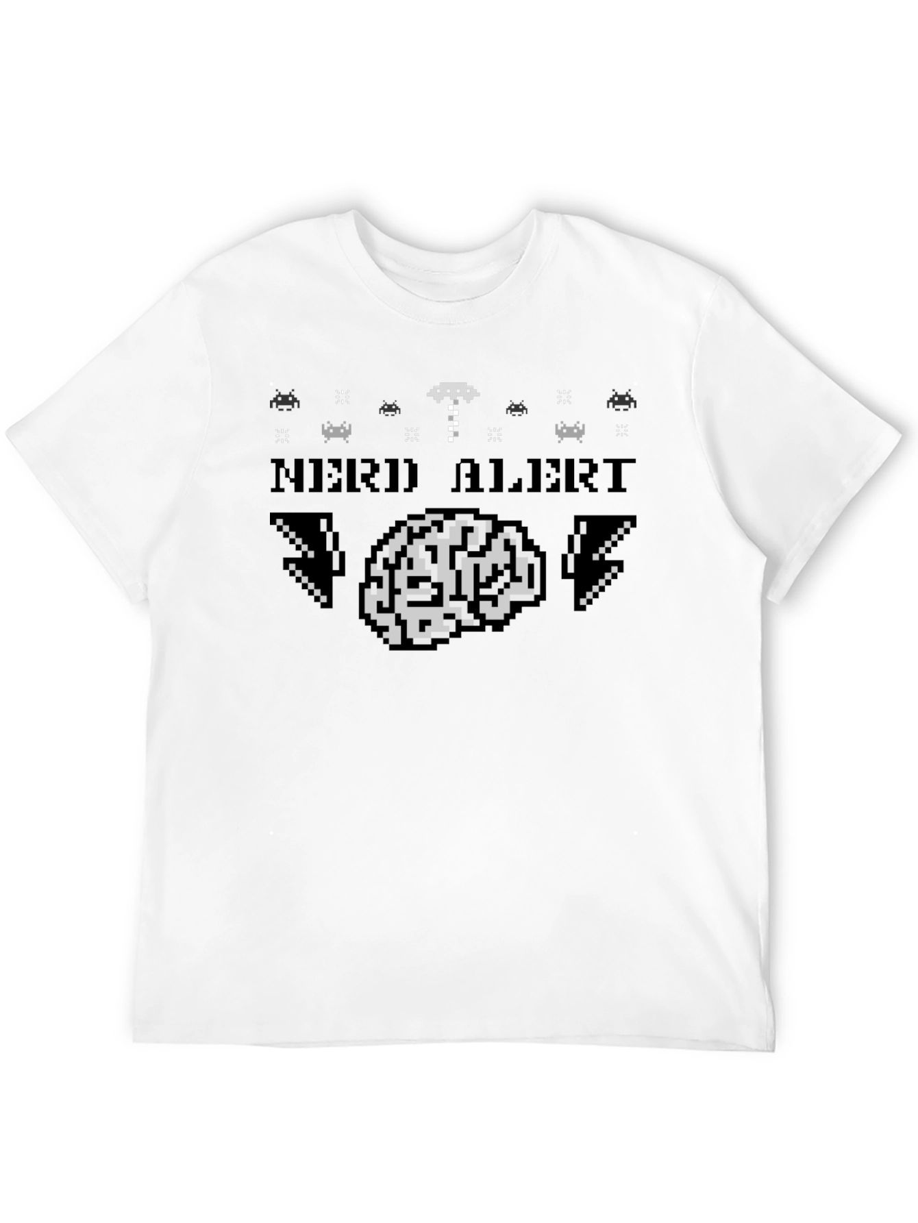 Nerd Alert Pixel Brain Graphic Tee