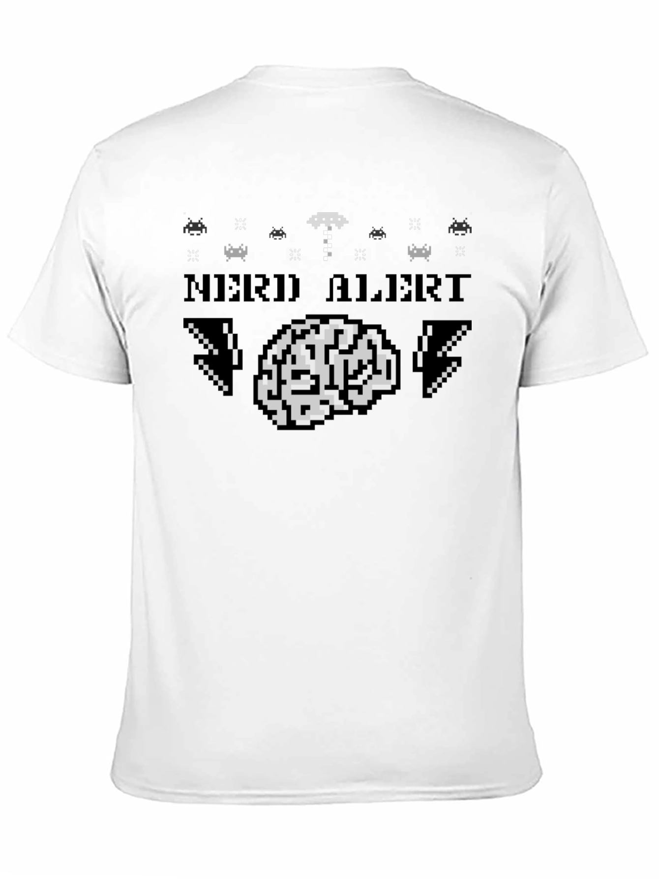 Nerd Alert Pixel Brain Graphic Tee