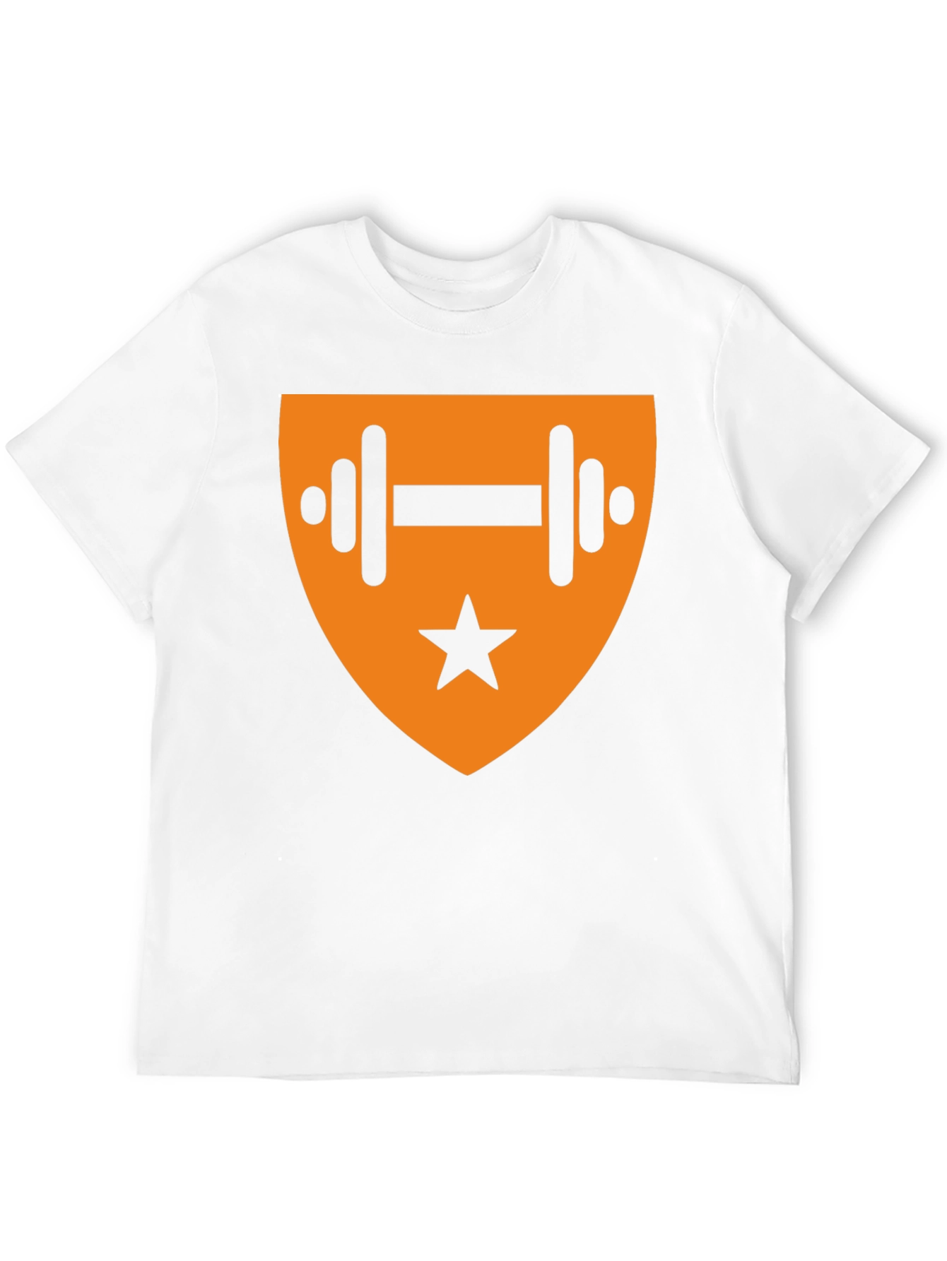 Black T-Shirt with Orange Fitness Emblem