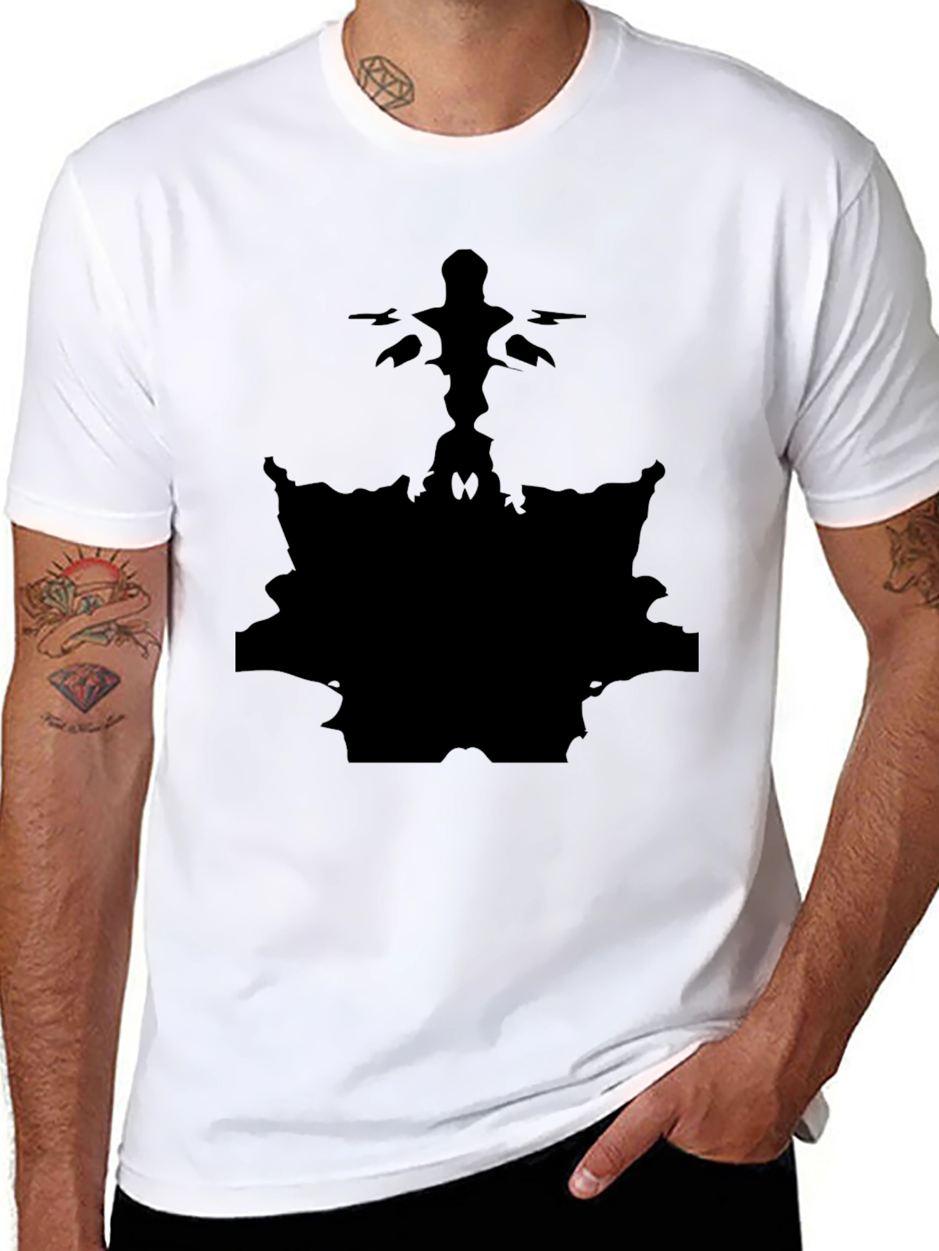 Abstract Black Graphic Tee - Unique Design Shirt