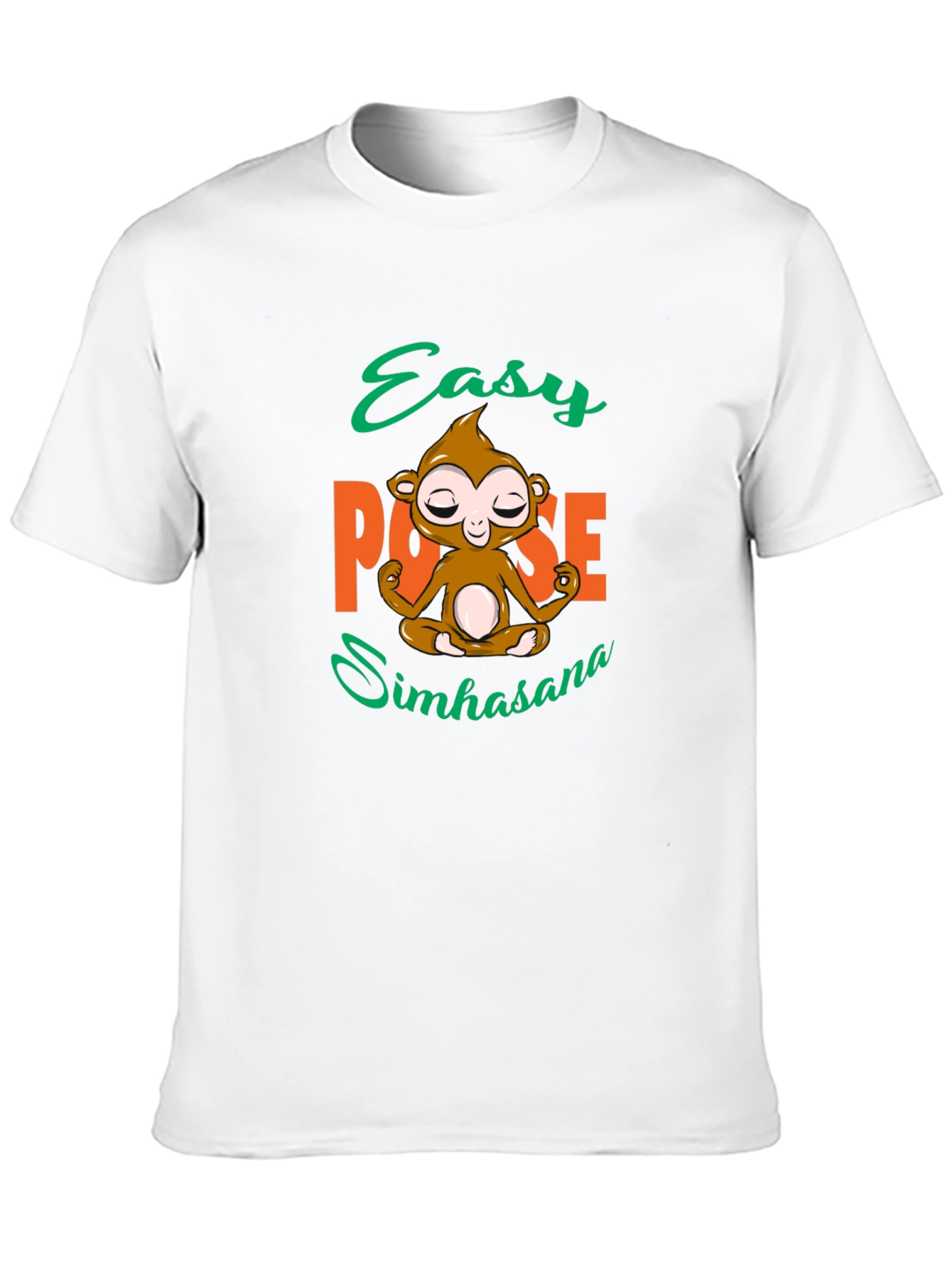 Yoga Monkey Easy Pose Simhasana Black T-Shirt