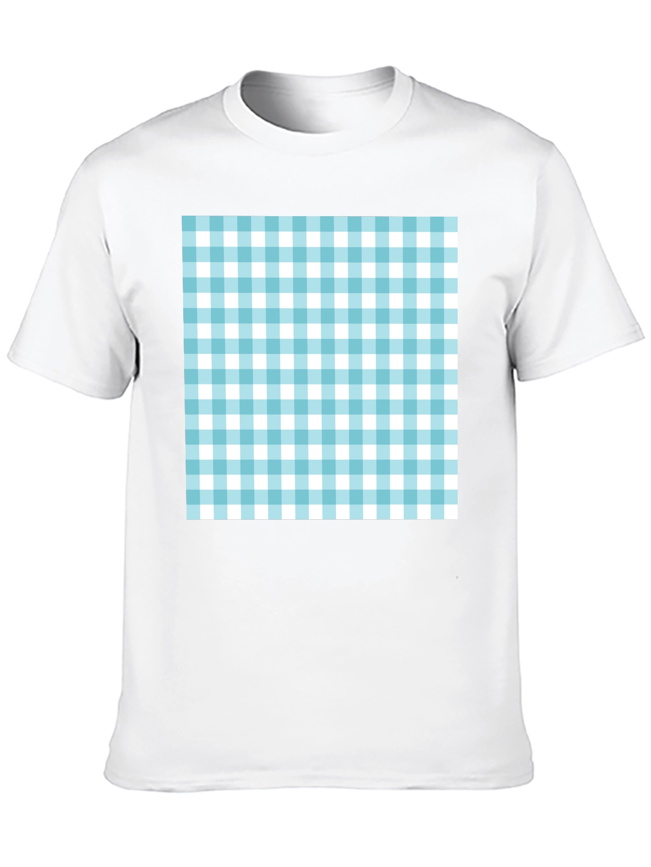Gingham Pattern Black T-Shirt