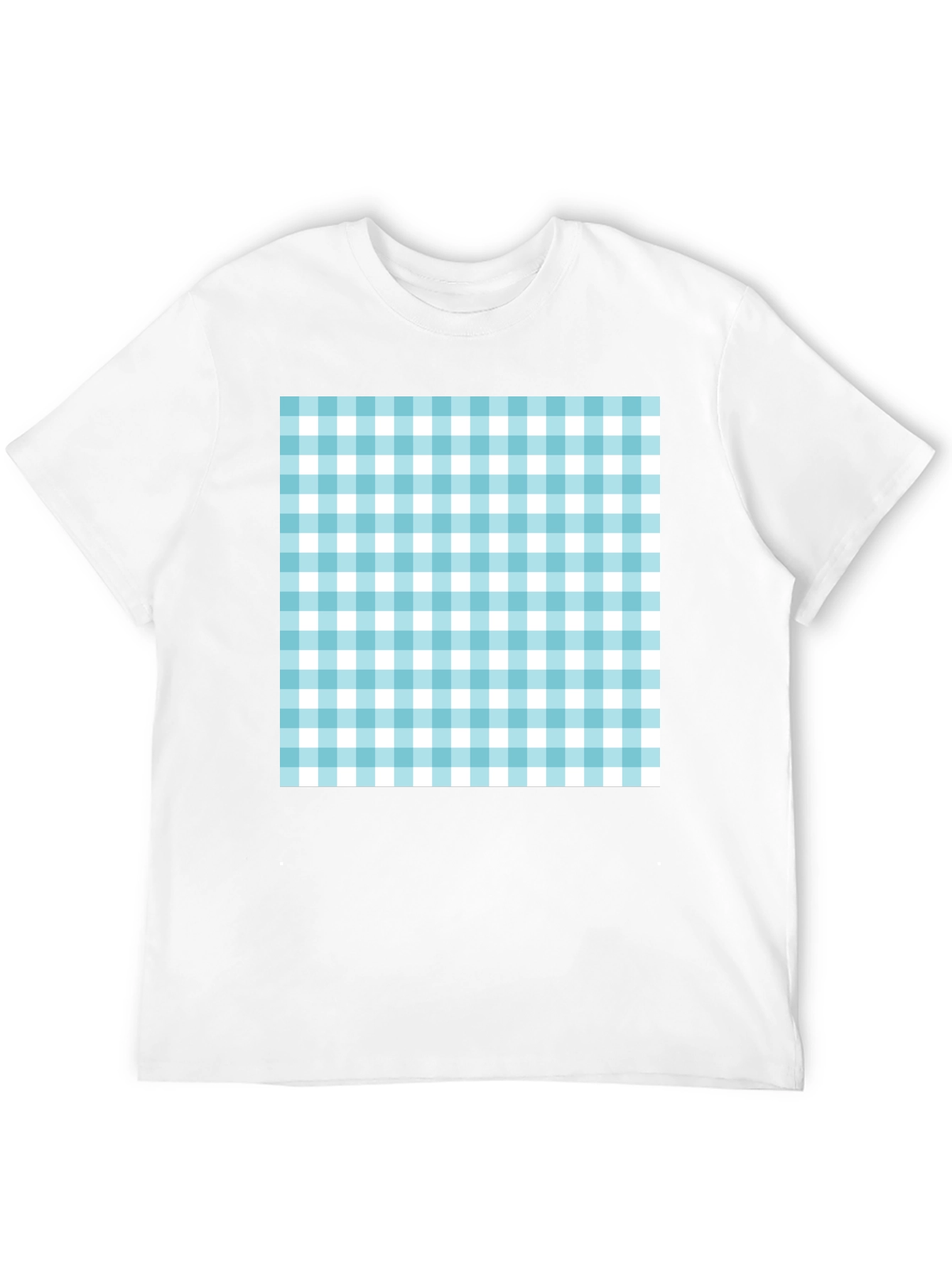 Gingham Pattern Black T-Shirt