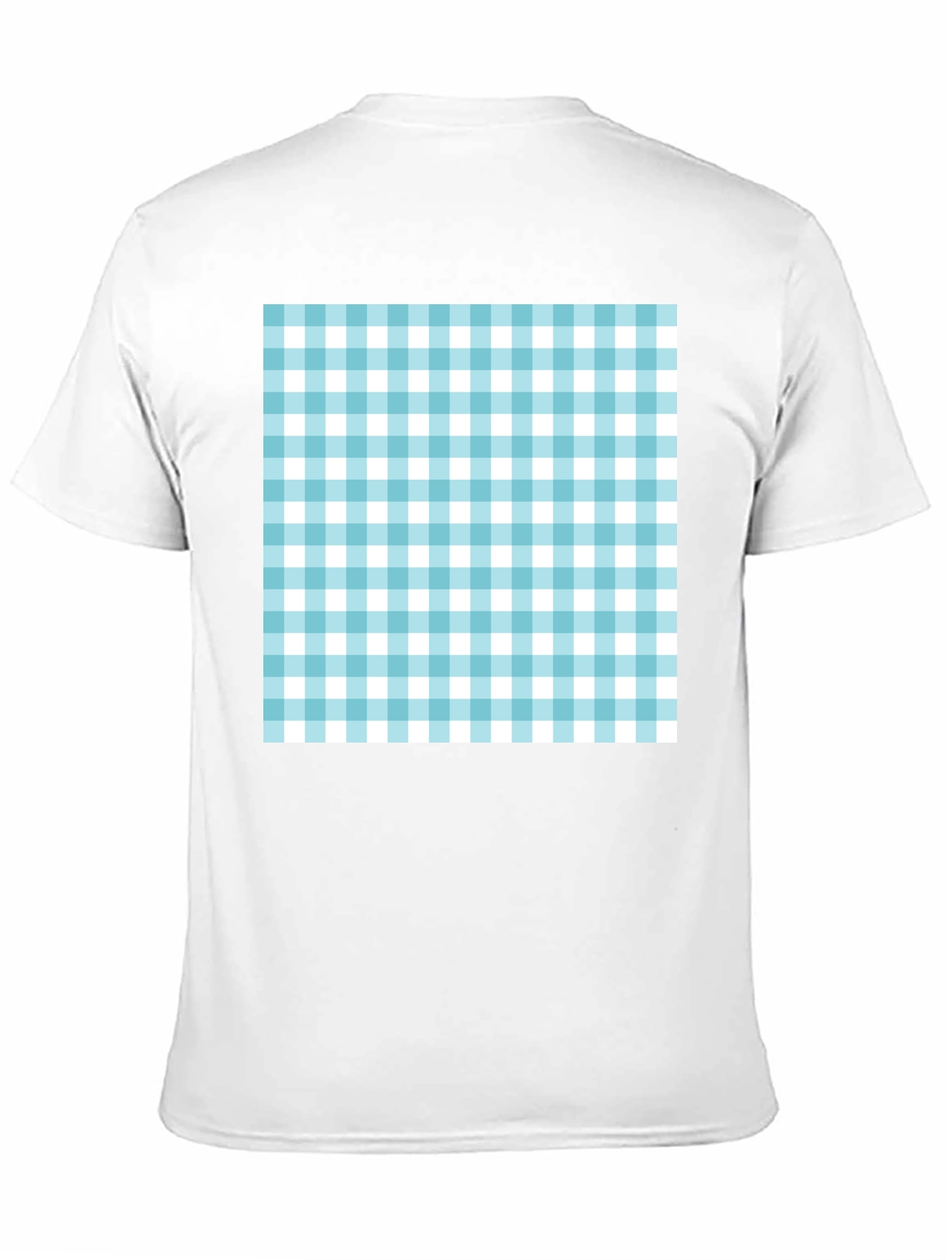 Gingham Pattern Black T-Shirt