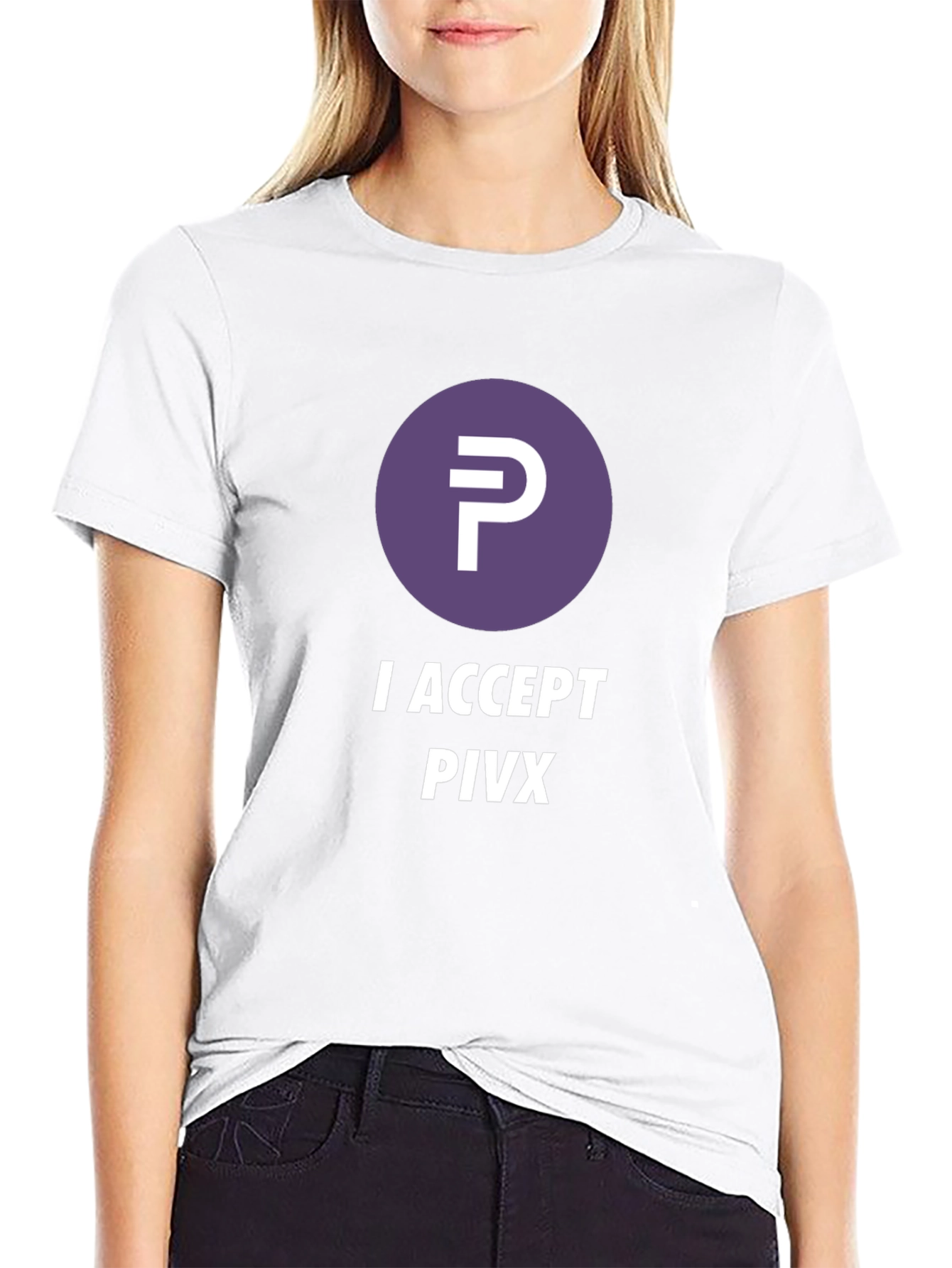 I Accept PIVX Black T-Shirt Crypto