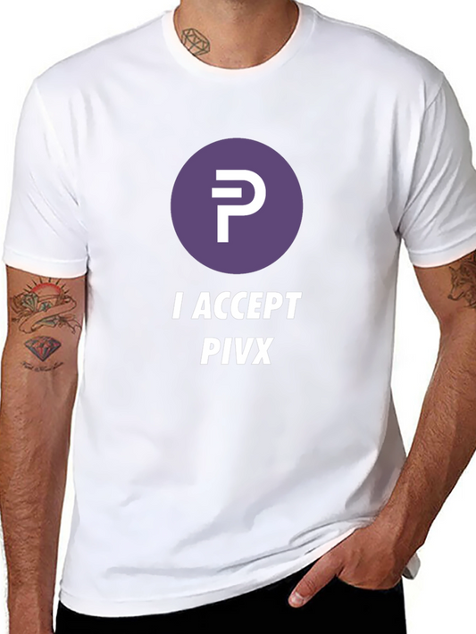 I Accept PIVX Black T-Shirt Crypto